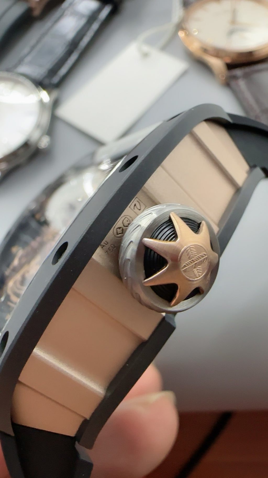 Richard Mille RM035 Black Phantom | 42MM | ตัวเรือนคาร์บอนไฟเบอร์ NTPT + โครงไทเทเนียม | โทนสีดำด้านทั้งเรือน | หน้าปัดสเกเลตัน | กลไกไขลานมือ RMUL1