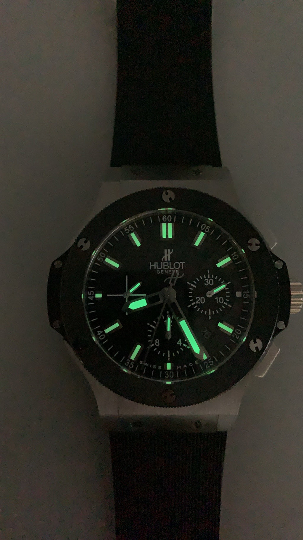 Hublot Big Bang Chronograph | 44MM | ตัวเรือนไทเทเนียม/สแตนเลสสตีล | หน้าปัดสเกเลตัน | จับเวลา Chronograph | กลไกอัตโนมัติ HUB4100