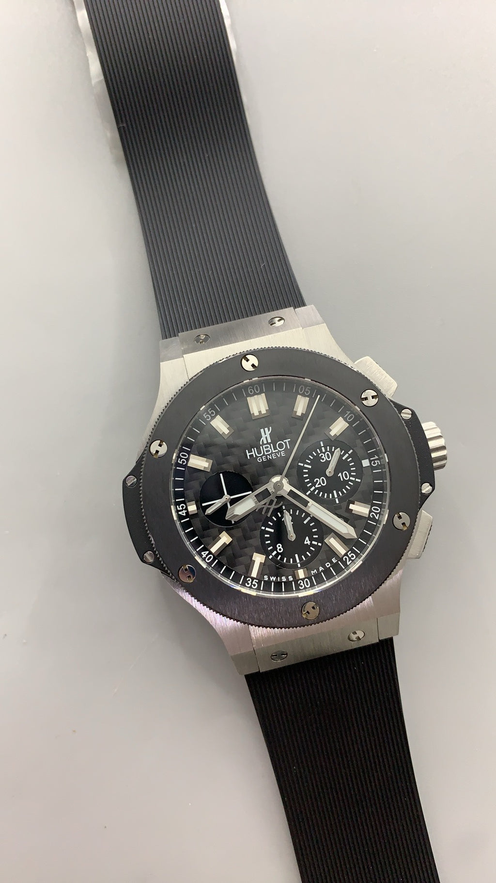 Hublot Big Bang Chronograph | 44MM | ตัวเรือนไทเทเนียม/สแตนเลสสตีล | หน้าปัดสเกเลตัน | จับเวลา Chronograph | กลไกอัตโนมัติ HUB4100