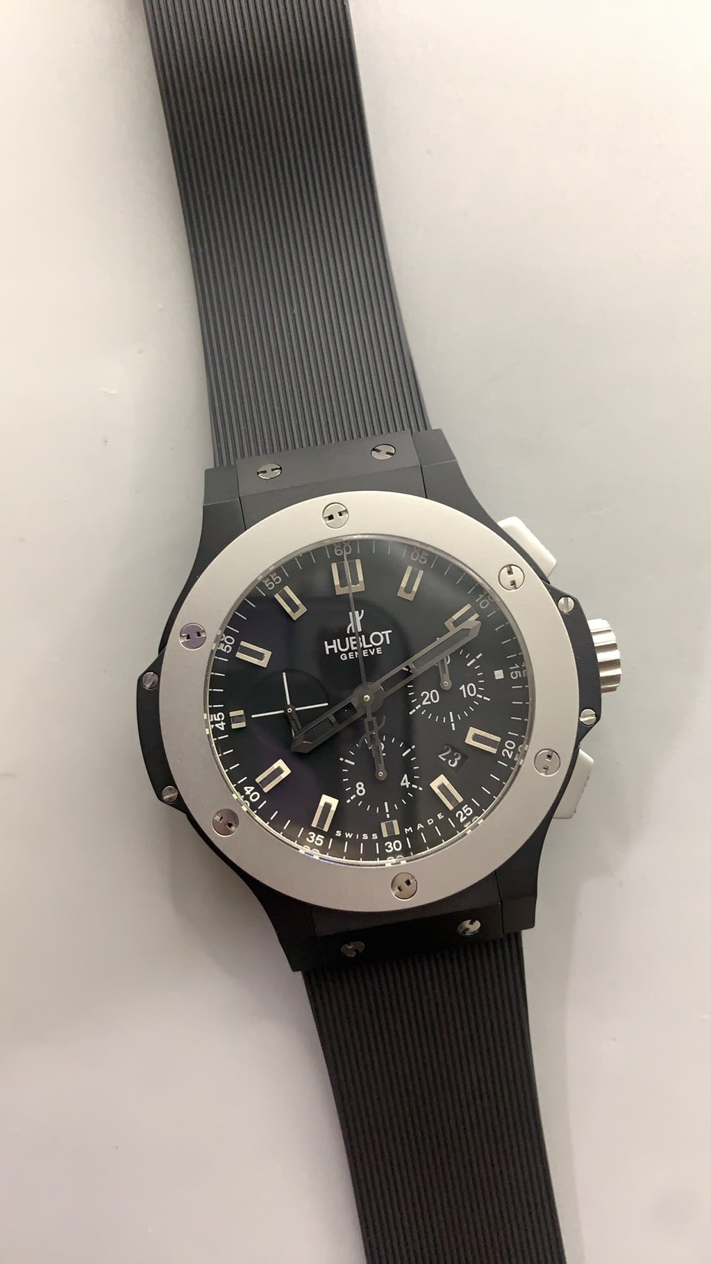 Hublot Big Bang Chronograph | 44MM | ตัวเรือนไทเทเนียม/สแตนเลสสตีล | หน้าปัดสเกเลตัน | จับเวลา Chronograph | กลไกอัตโนมัติ HUB4100