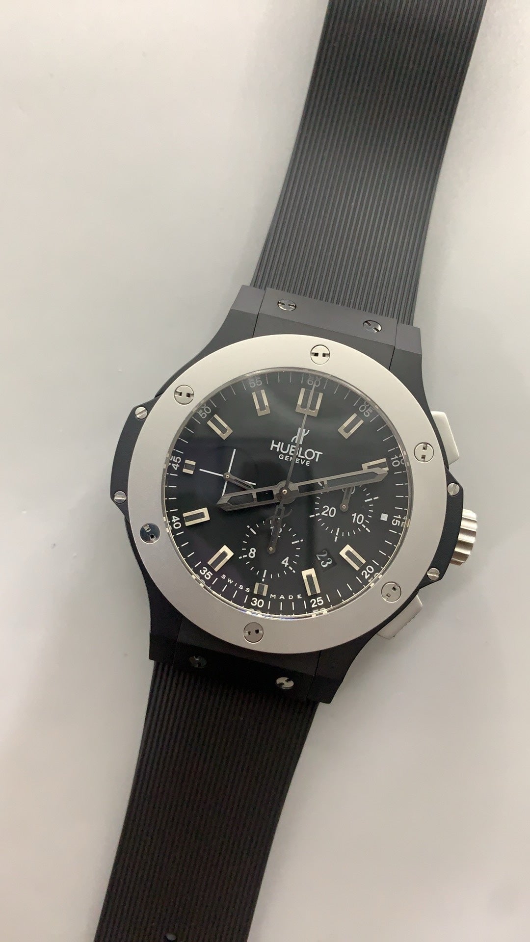 Hublot Big Bang Chronograph | 44MM | ตัวเรือนไทเทเนียม/สแตนเลสสตีล | หน้าปัดสเกเลตัน | จับเวลา Chronograph | กลไกอัตโนมัติ HUB4100