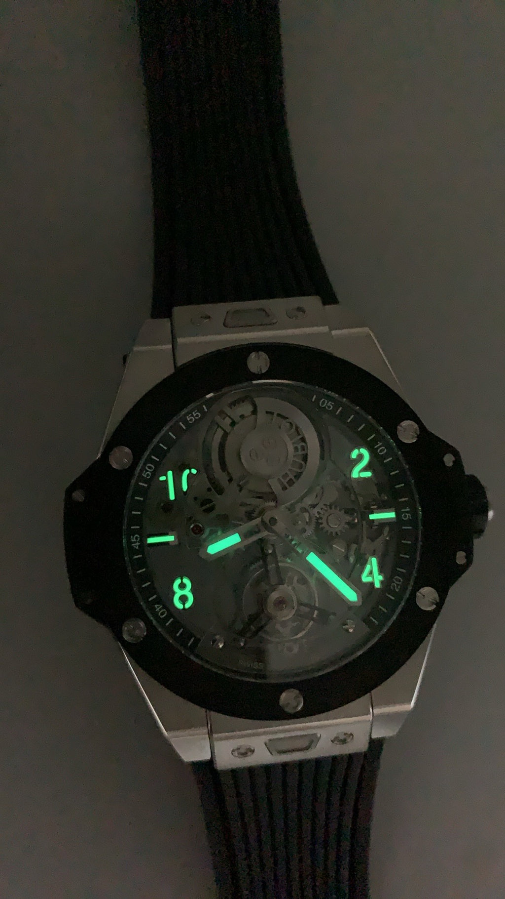 Hublot Big Bang Tourbillon | 44MM | ตัวเรือนไทเทเนียม | หน้าปัดสเกเลตัน | ระบบ Flying Tourbillon | กลไกไขลานมือ HUB6011