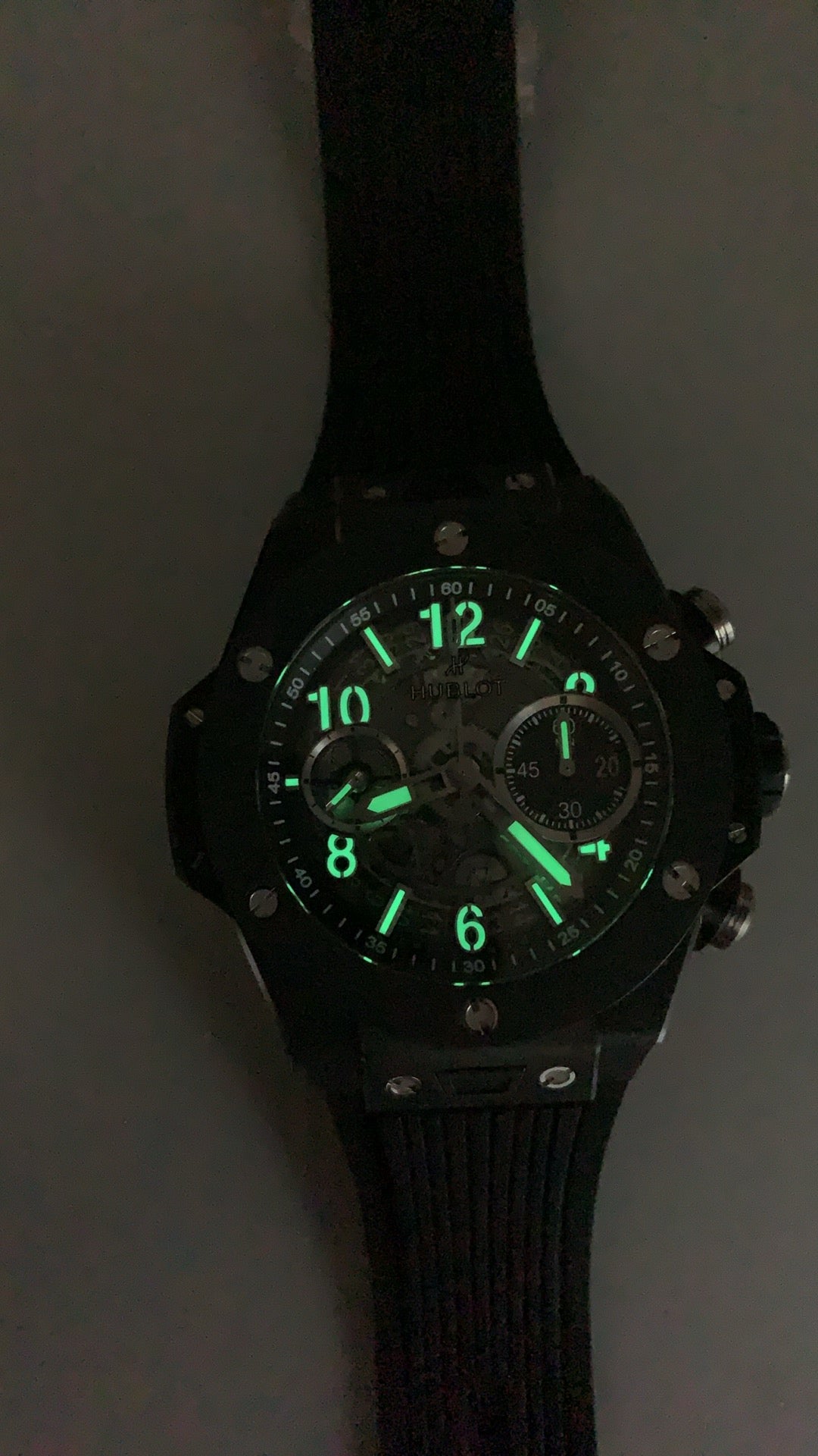 Hublot Big Bang Chronograph | 44MM | ตัวเรือนเซรามิกสีดำ | หน้าปัดสเกเลตัน | จับเวลา Chronograph | กลไกอัตโนมัติ HUB4100