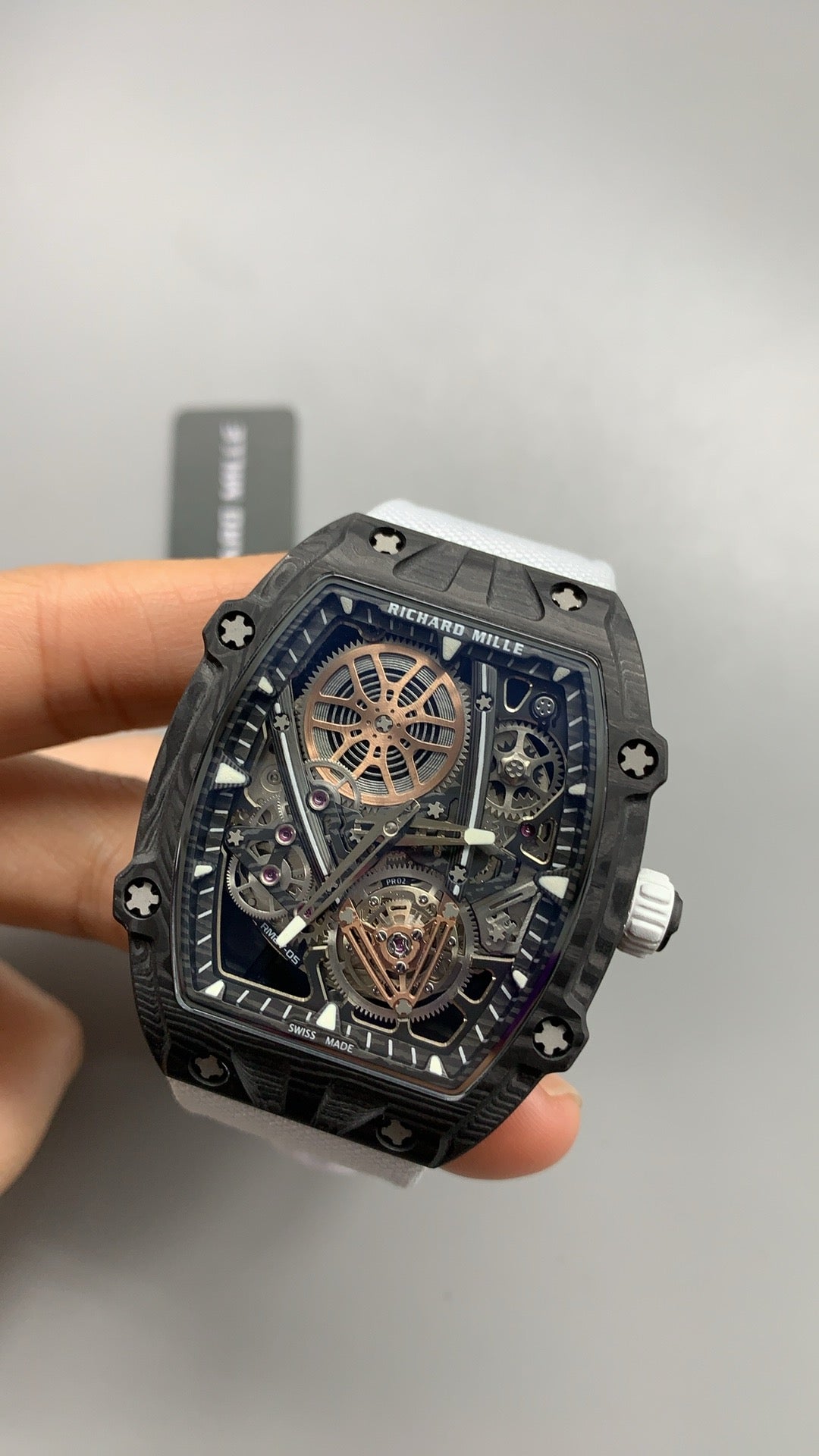 Richard Mille RM27-05 | 38.4MM | ตัวเรือนคาร์บอนไฟเบอร์ TPT + โครงไทเทเนียม | น้ำหนักเบาพิเศษ | หน้าปัดสเกเลตัน | กลไกไขลานมือ RM27-05