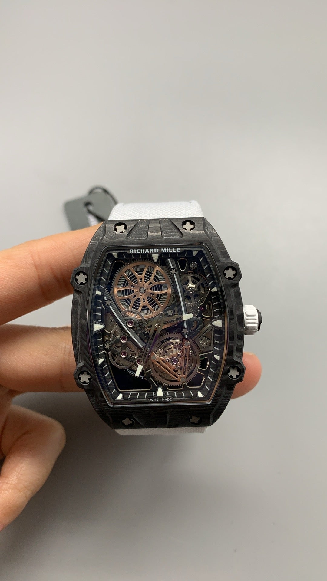 Richard Mille RM27-05 | 38.4MM | ตัวเรือนคาร์บอนไฟเบอร์ TPT + โครงไทเทเนียม | น้ำหนักเบาพิเศษ | หน้าปัดสเกเลตัน | กลไกไขลานมือ RM27-05