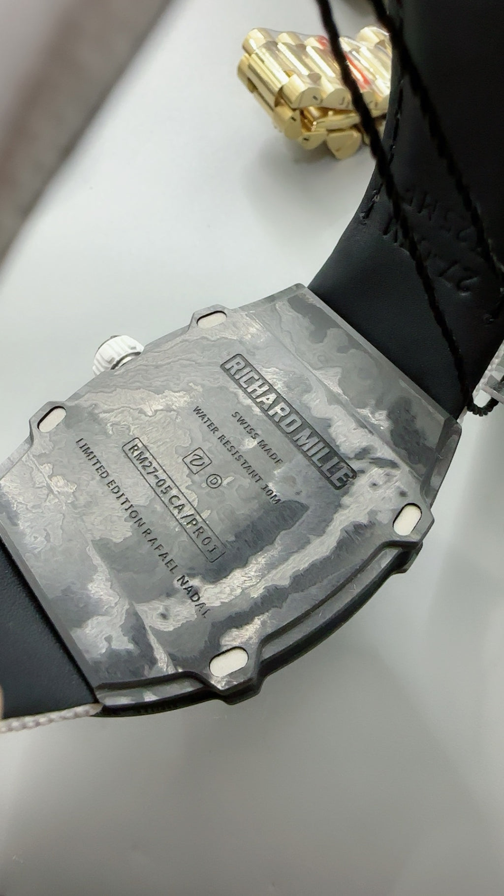 Richard Mille RM27-05 | 38.4MM | ตัวเรือนคาร์บอนไฟเบอร์ TPT + โครงไทเทเนียม | น้ำหนักเบาพิเศษ | หน้าปัดสเกเลตัน | กลไกไขลานมือ RM27-05