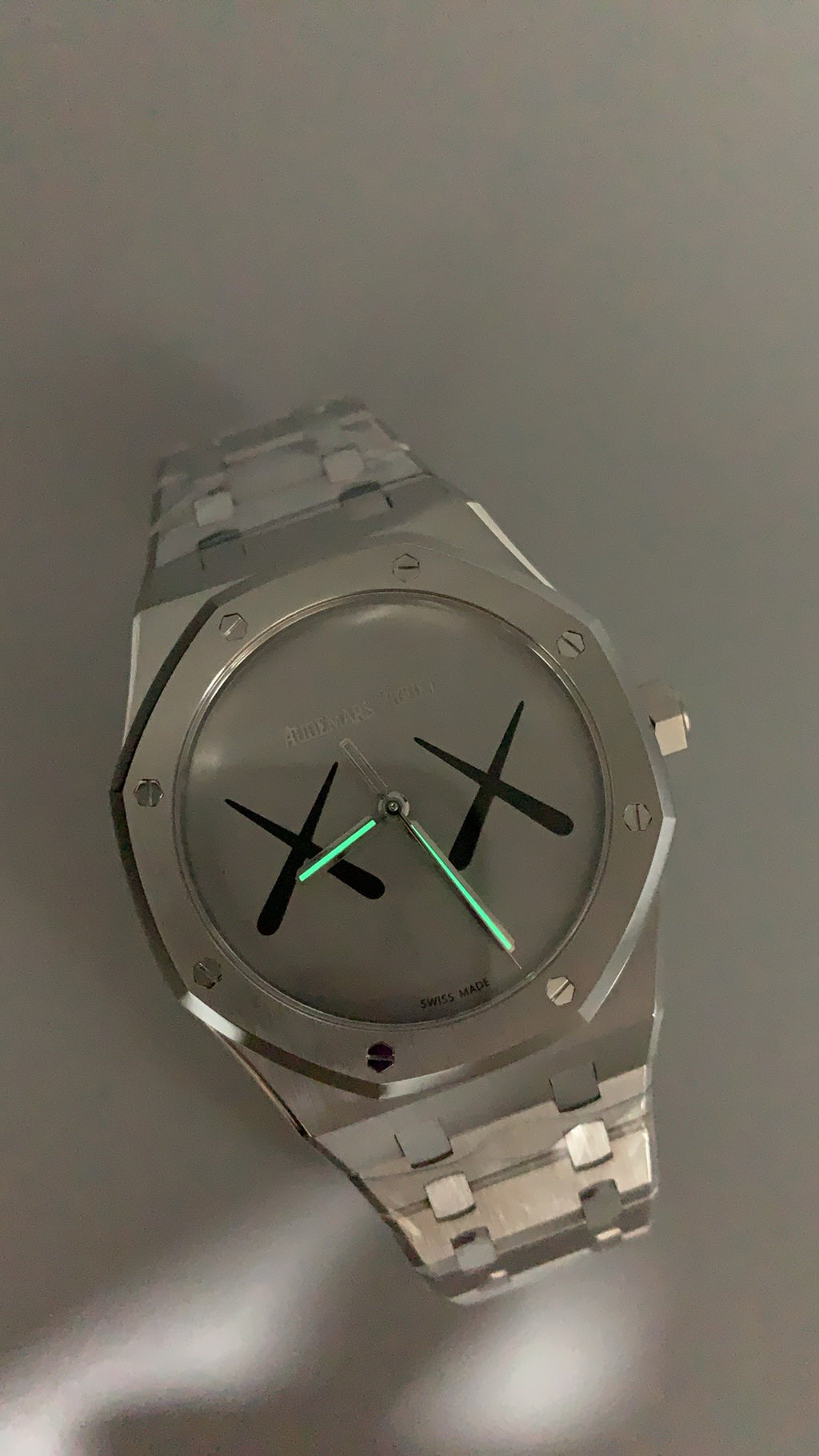 Audemars Piguet Royal Oak Concept Black Panther | 42MM | ตัวเรือนสแตนเลสสตีลเคลือบสีดำแบบ PVD | หน้าปัดตกแต่งตัวการ์ตูน Black Panther | กลไกอัตโนมัติ Flying Tourbillon