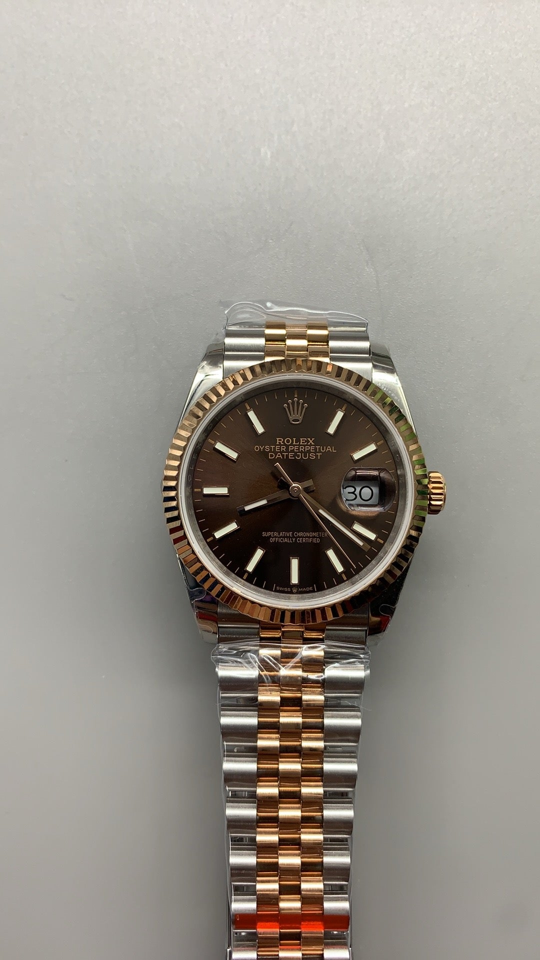 Rolex Datejust 36MM | หน้าปัดสีน้ำตาล | ตัวเรือนสแตนเลสสลับเคลือบสีโรสโกลด์ PVD | กลไกอัตโนมัติ Cal.3235