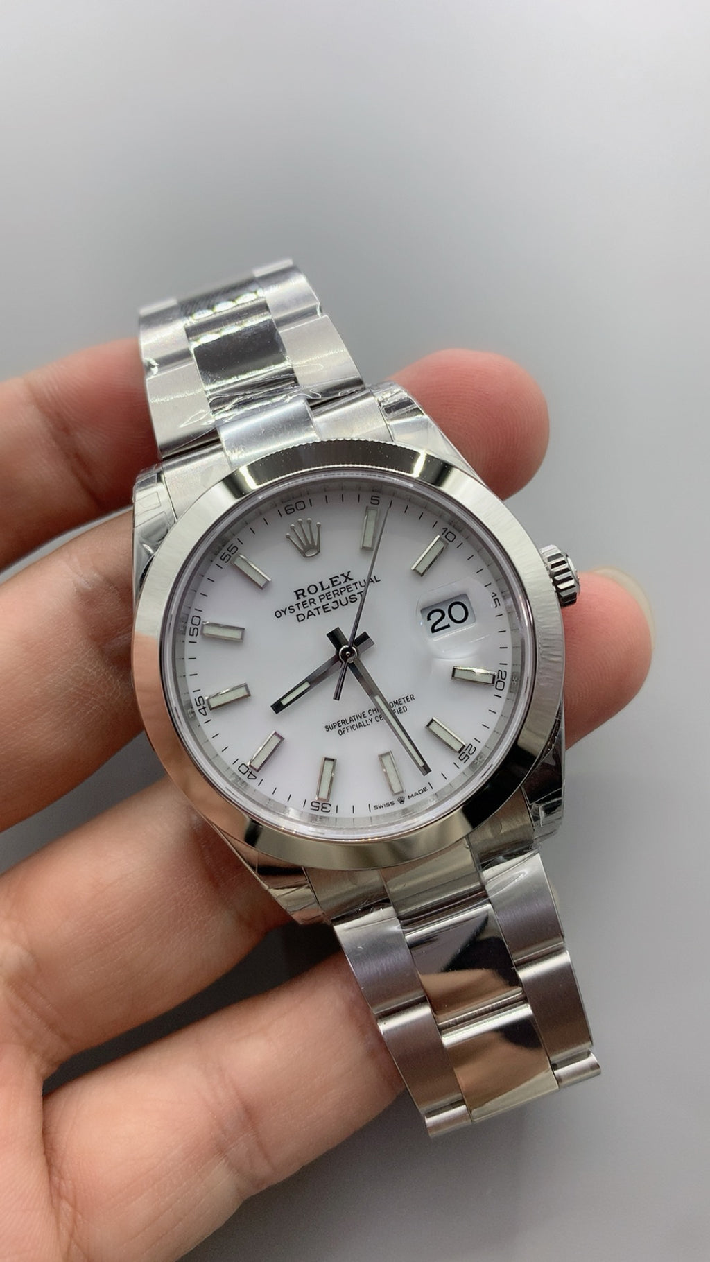 Rolex Datejust 41MM | หน้าปัดสีขาว | ขอบเรียบเซรามิก | กลไกอัตโนมัติ Cal.3235