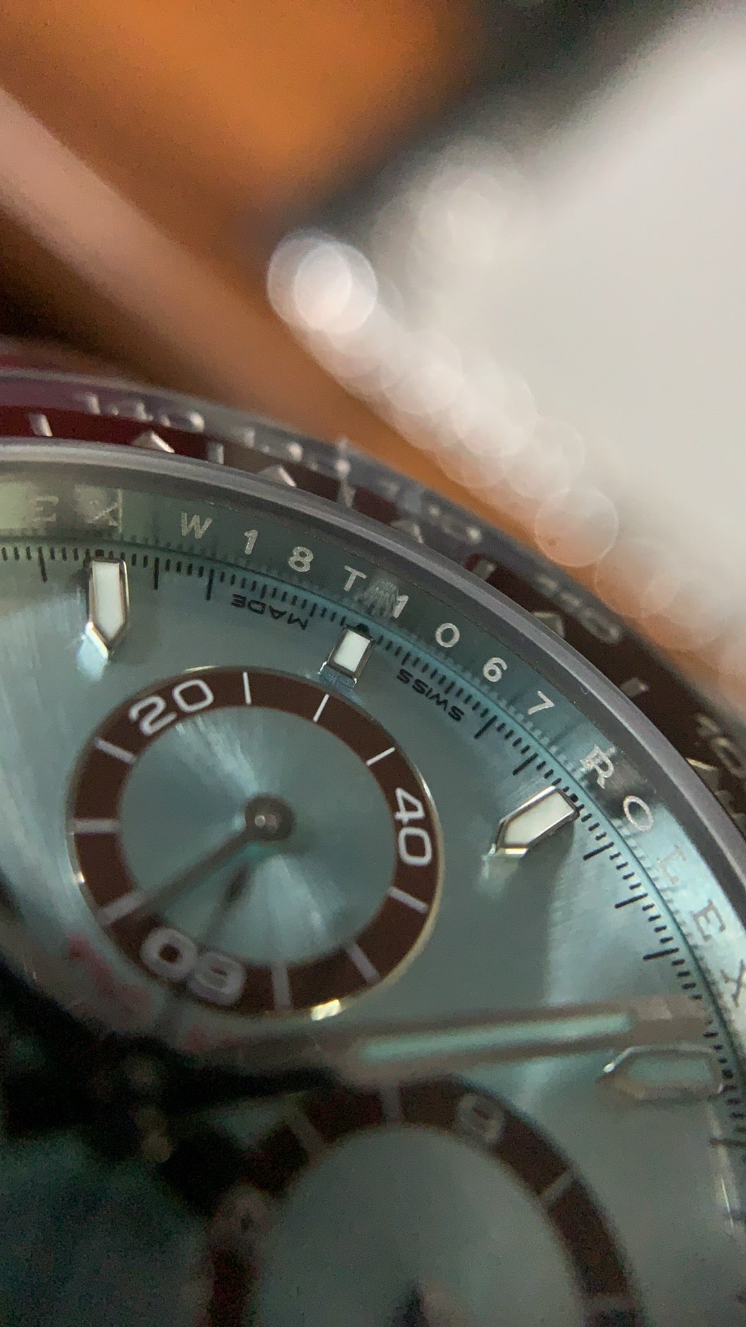 Rolex Daytona 40MM | หน้าปัดสีฟ้าน้ำแข็ง | ตัวเรือนสแตนเลสเคลือบสีแพลทินัม PVD | กลไกอัตโนมัติ Cal.4131