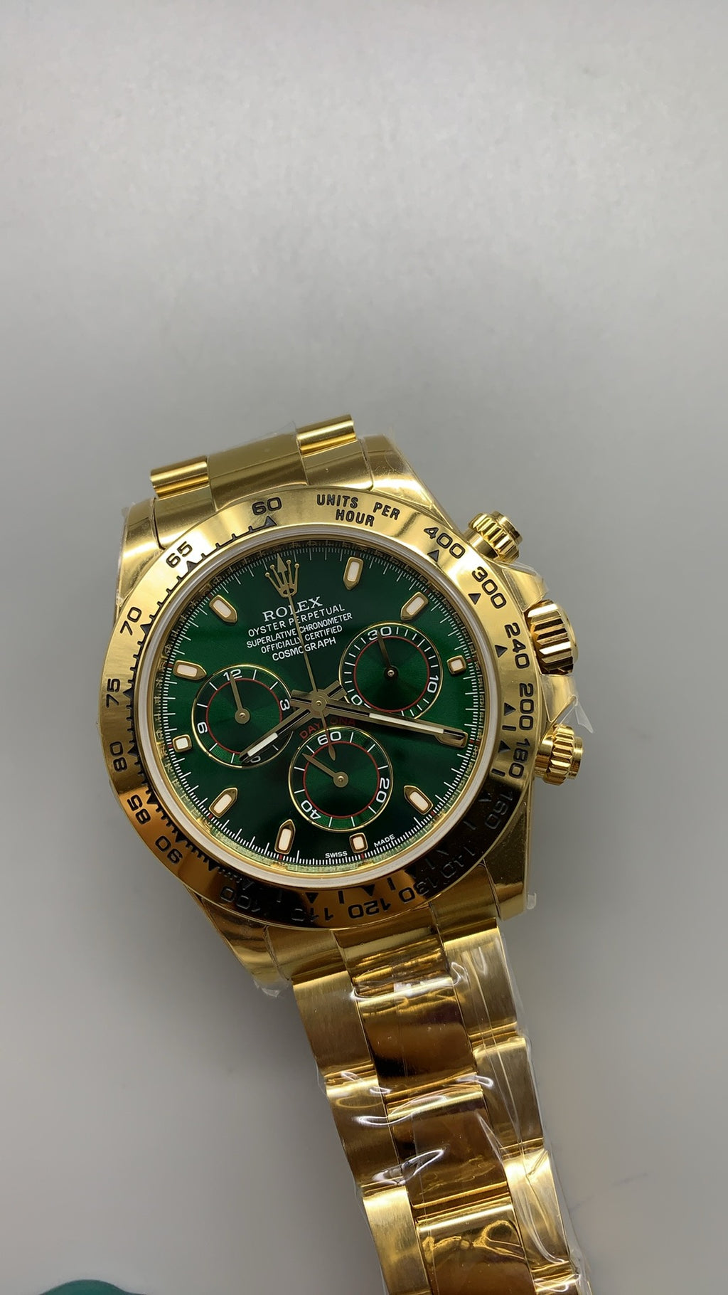 Rolex Daytona 40MM | หน้าปัดสีเขียว | ตัวเรือนสแตนเลสเคลือบสีทอง PVD | กลไกอัตโนมัติ Cal.4130/4131