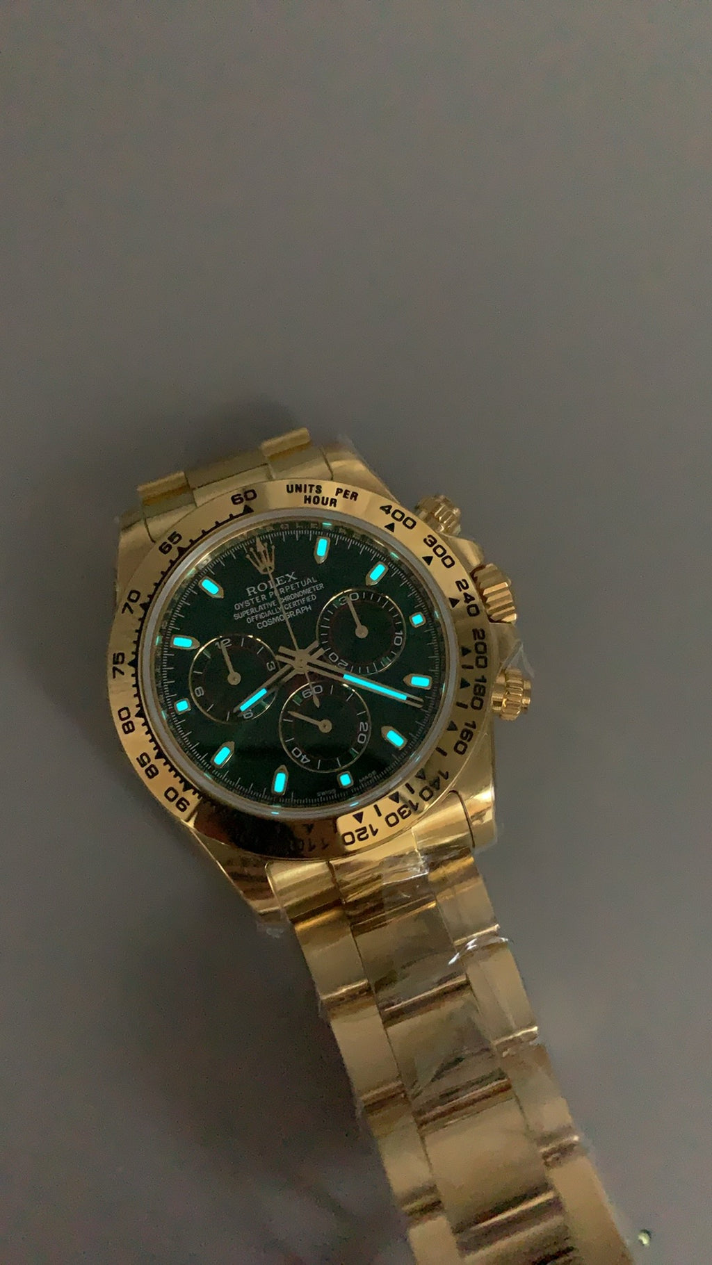 Rolex Daytona 40MM | หน้าปัดสีเขียว | ตัวเรือนสแตนเลสเคลือบสีทอง PVD | กลไกอัตโนมัติ Cal.4130/4131