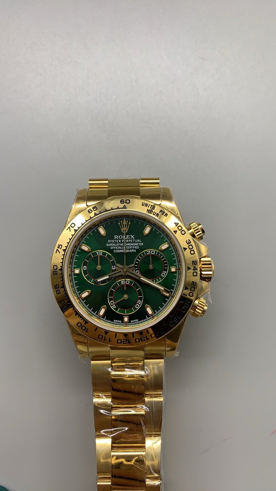 Rolex Daytona 40MM | หน้าปัดสีเขียว | ตัวเรือนสแตนเลสเคลือบสีทอง PVD | กลไกอัตโนมัติ Cal.4130/4131