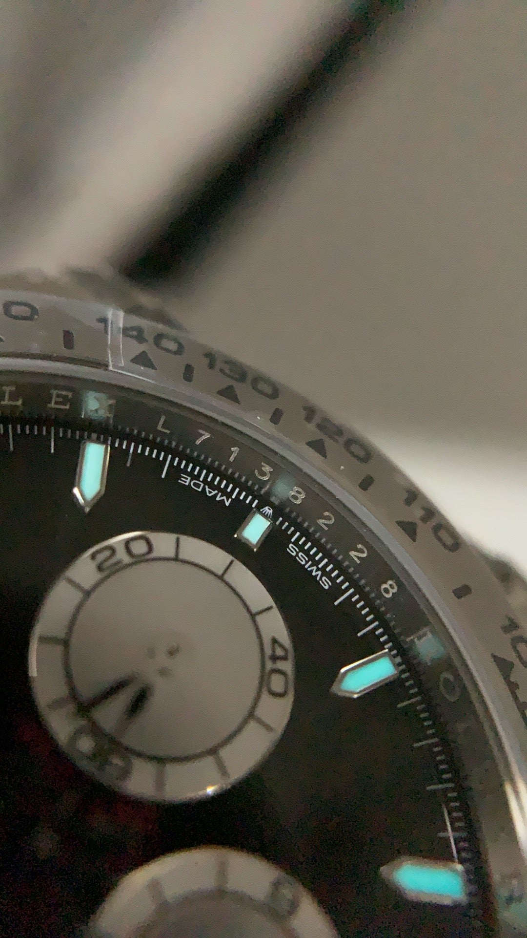 Rolex Daytona 40MM | หน้าปัดสีดำ | ตัวเรือนสแตนเลสเคลือบสีไวท์โกลด์ PVD | กลไกอัตโนมัติ Cal.4131