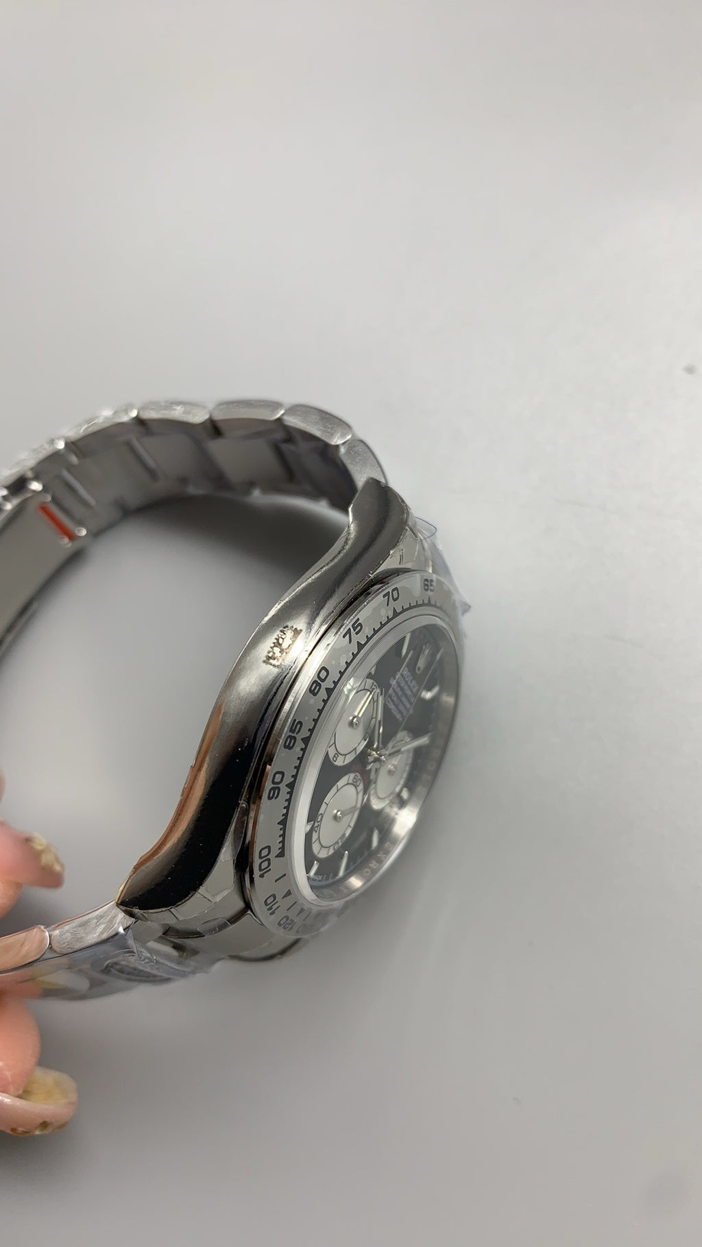 Rolex Daytona 40MM | หน้าปัดสีดำ | ตัวเรือนสแตนเลสเคลือบสีไวท์โกลด์ PVD | กลไกอัตโนมัติ Cal.4131