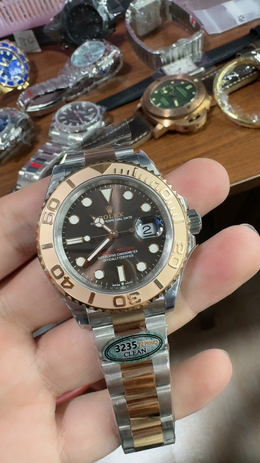 Rolex Yacht-Master 40MM | ตัวเรือนสแตนเลสสลับเคลือบสีโรสโกลด์ PVD | กลไกอัตโนมัติ Cal.3235