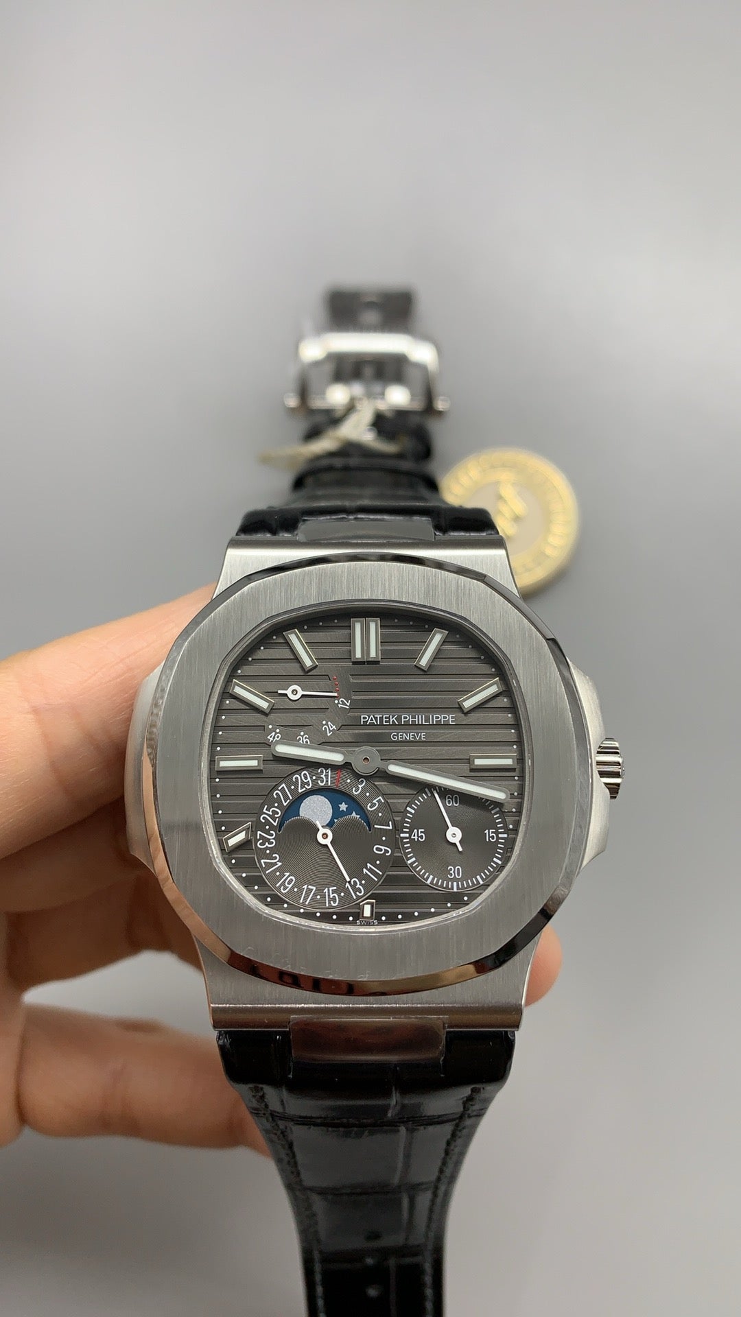 Patek Philippe Nautilus 5712 | 40MM | Sunray Gray Dial | Crocodile
