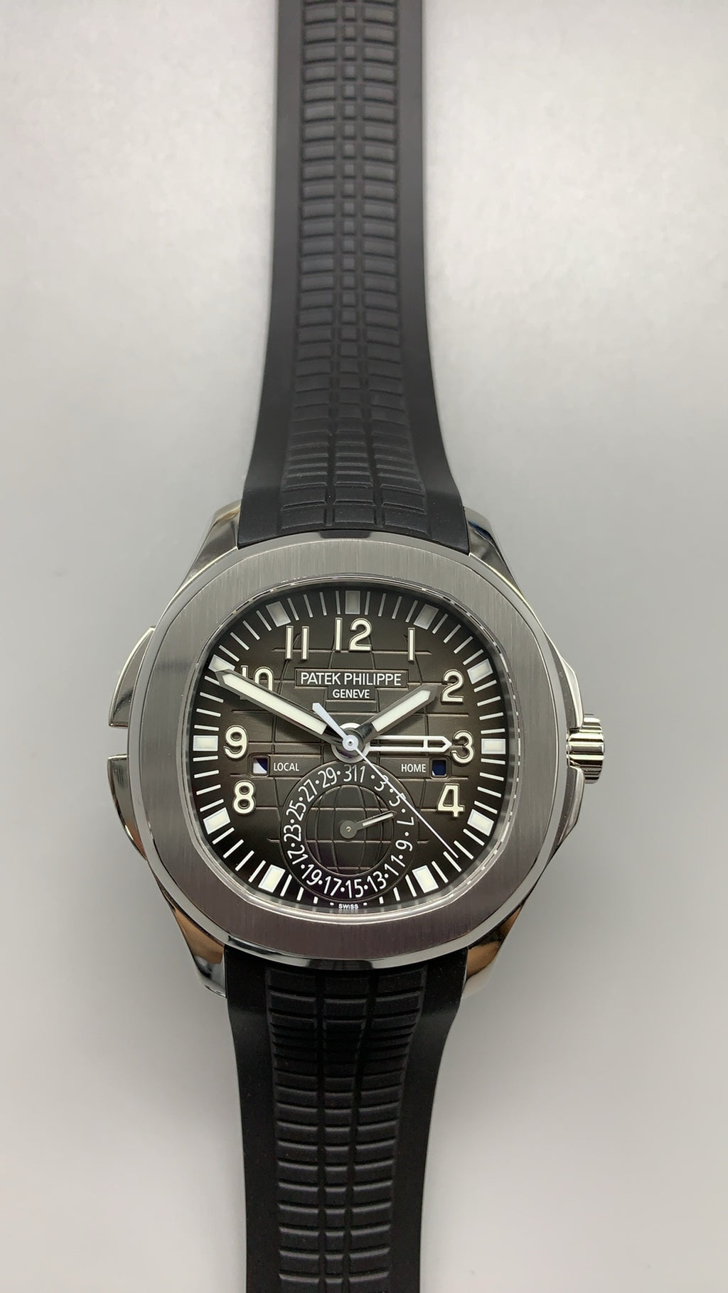 Patek Philippe Aquanaut 5164 | 40.8MM | หน้าปัดสีน้ำตาลเข้มลายตาราง | สายยางสีน้ำตาล | กลไกอัตโนมัติ Cal.324 S C