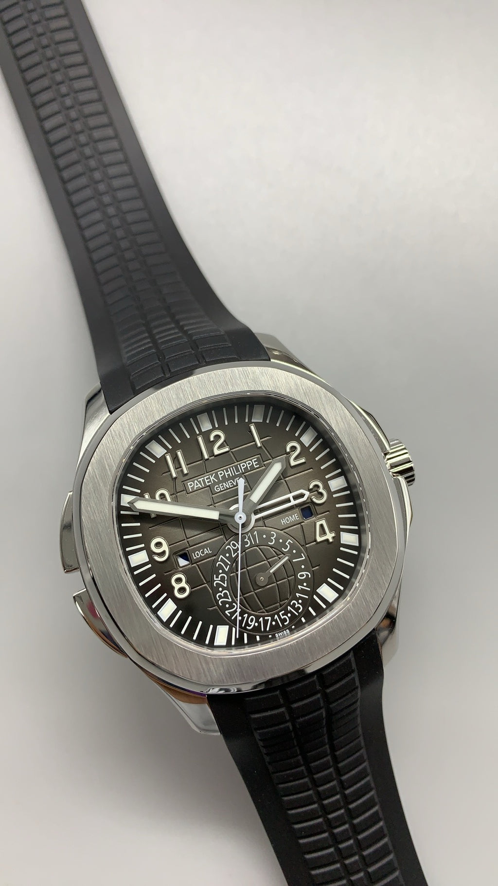 Patek Philippe Aquanaut 5164 | 40.8MM | หน้าปัดสีน้ำตาลเข้มลายตาราง | สายยางสีน้ำตาล | กลไกอัตโนมัติ Cal.324 S C