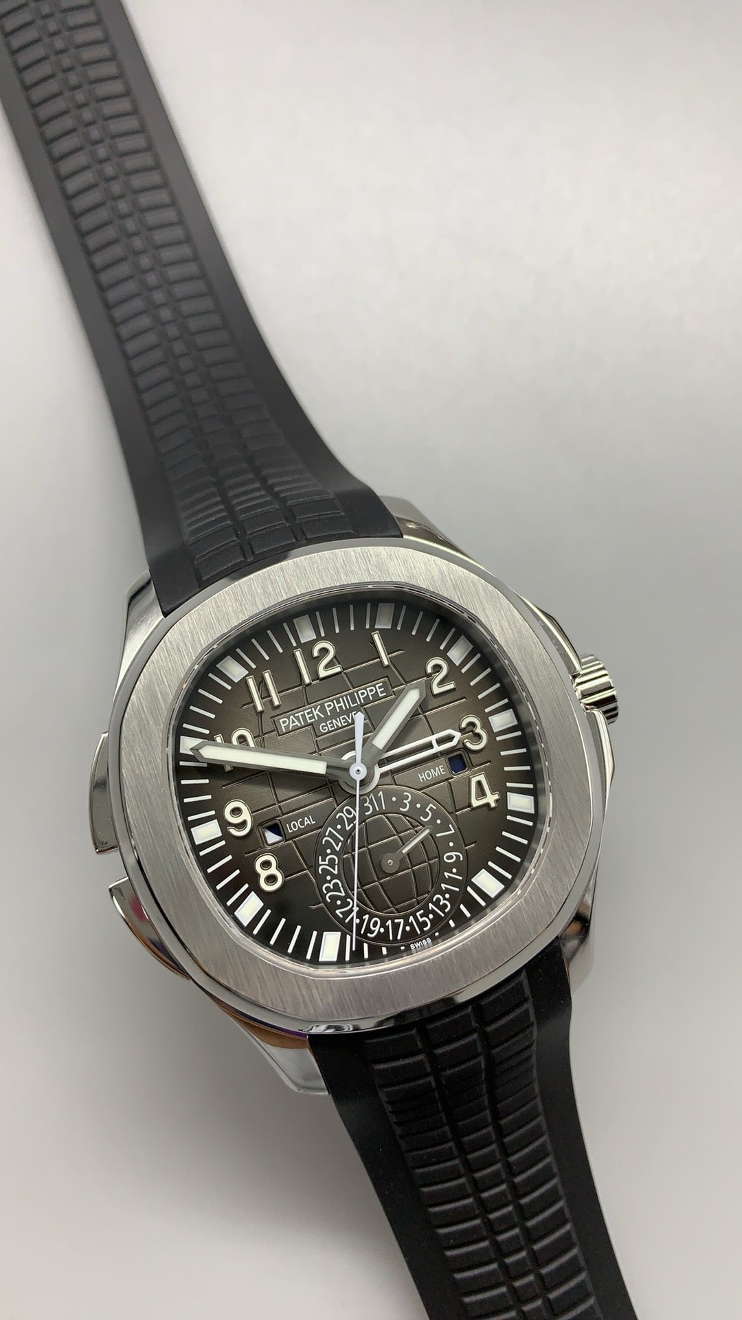 Patek Philippe Aquanaut 5164 | 40.8MM | หน้าปัดสีน้ำตาลเข้มลายตาราง | สายยางสีน้ำตาล | กลไกอัตโนมัติ Cal.324 S C