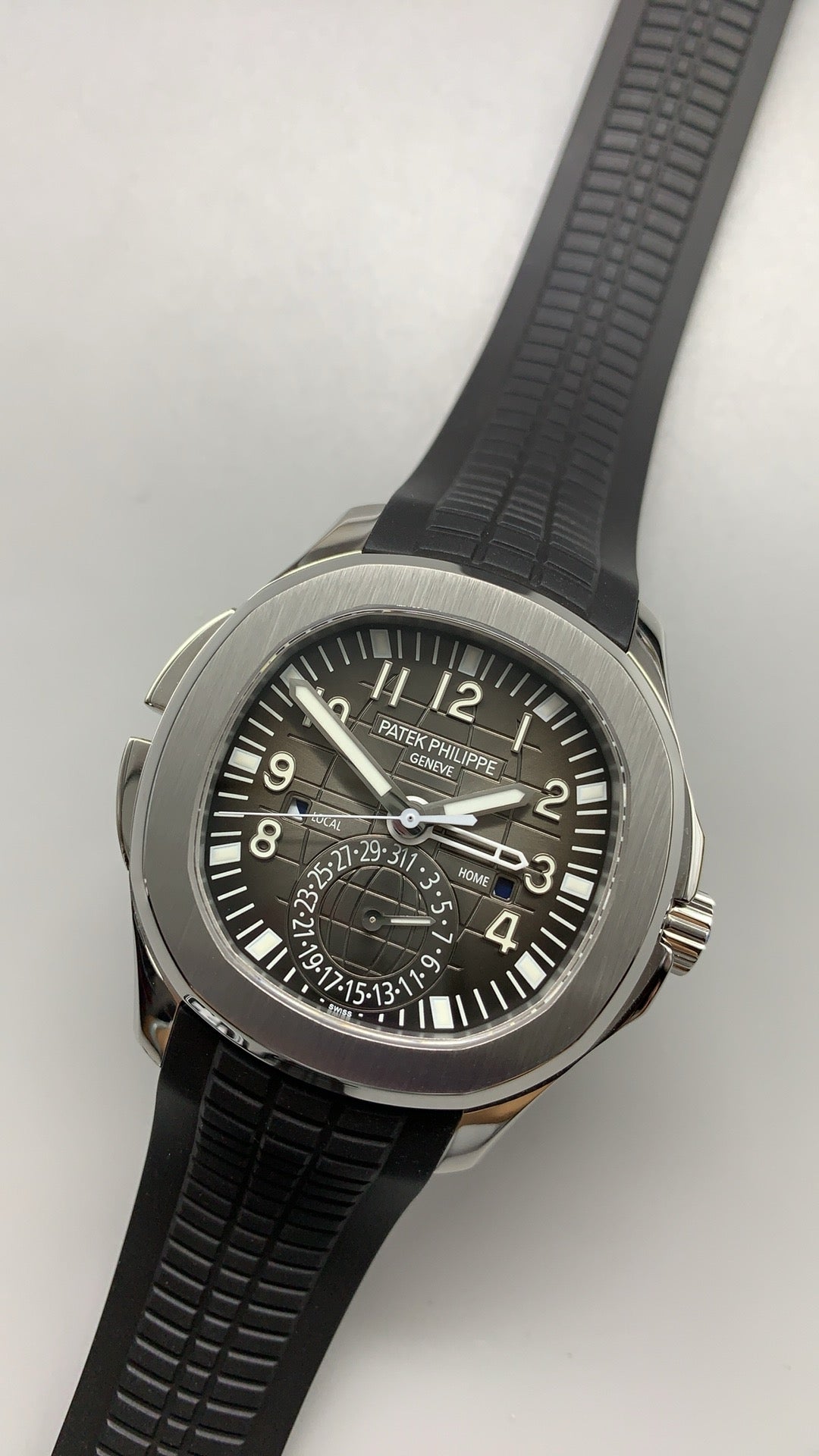 Patek Philippe Aquanaut 5164 | 40.8MM | หน้าปัดสีน้ำตาลเข้มลายตาราง | สายยางสีน้ำตาล | กลไกอัตโนมัติ Cal.324 S C