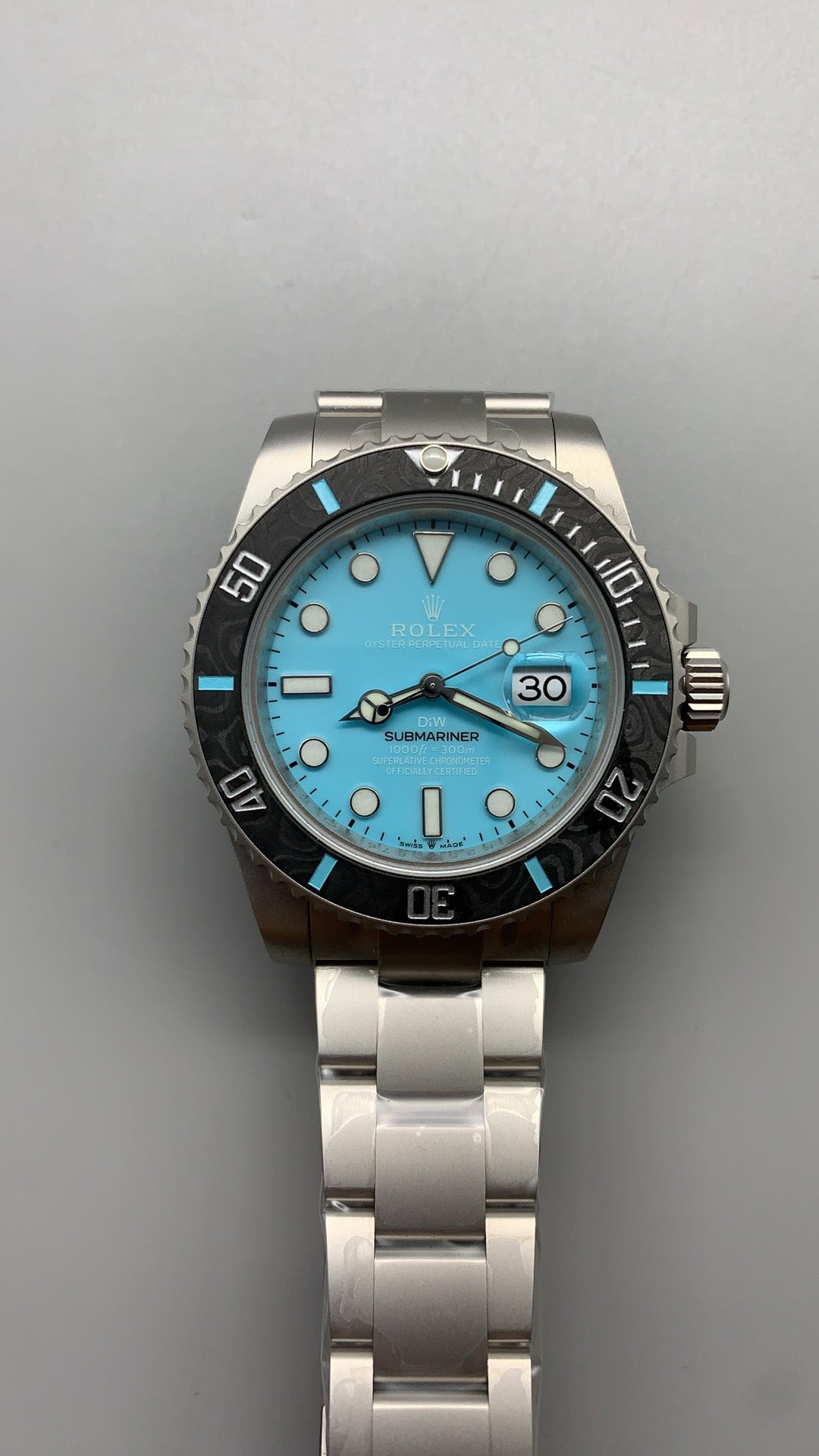 Rolex Submariner DIW 40MM | หน้าปัดสีฟ้า Tiffany | ตัวเรือนไทเทเนียม | กลไกอัตโนมัติ Cal.3135