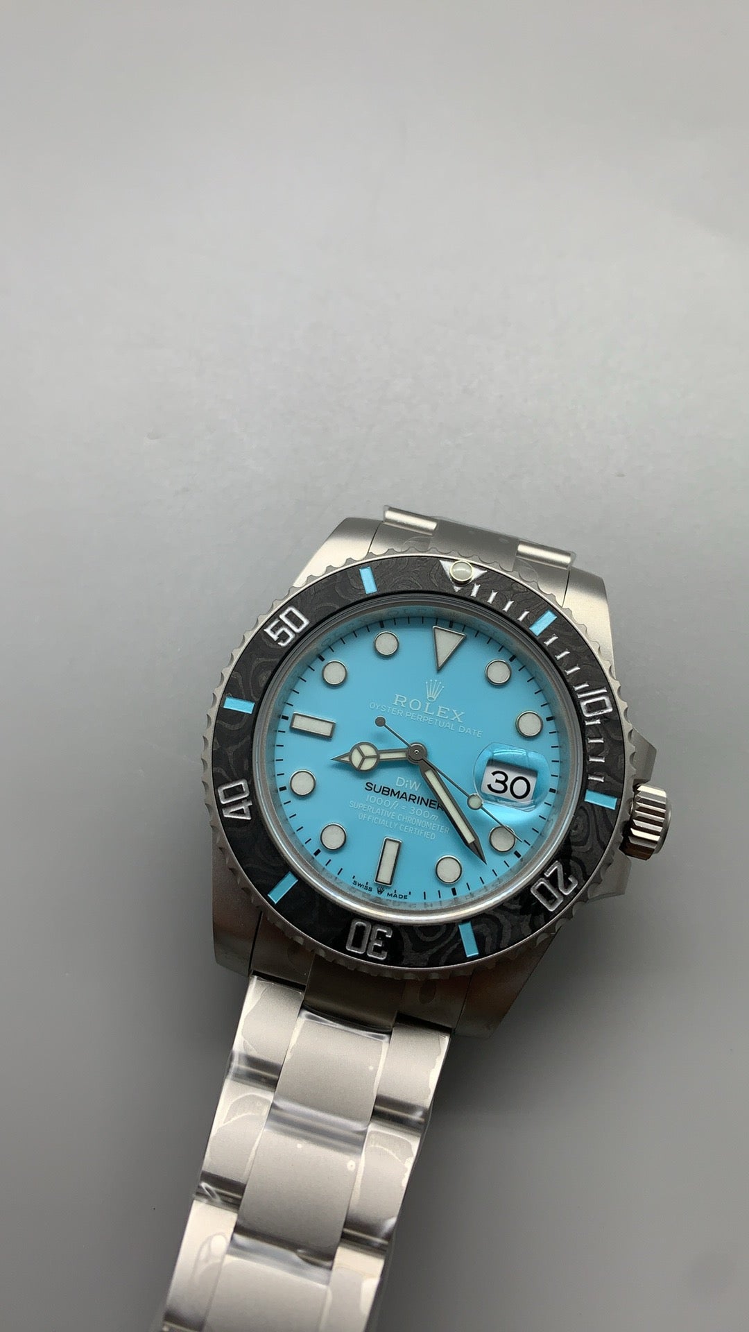 Rolex Submariner DIW 40MM | หน้าปัดสีฟ้า Tiffany | ตัวเรือนไทเทเนียม | กลไกอัตโนมัติ Cal.3135