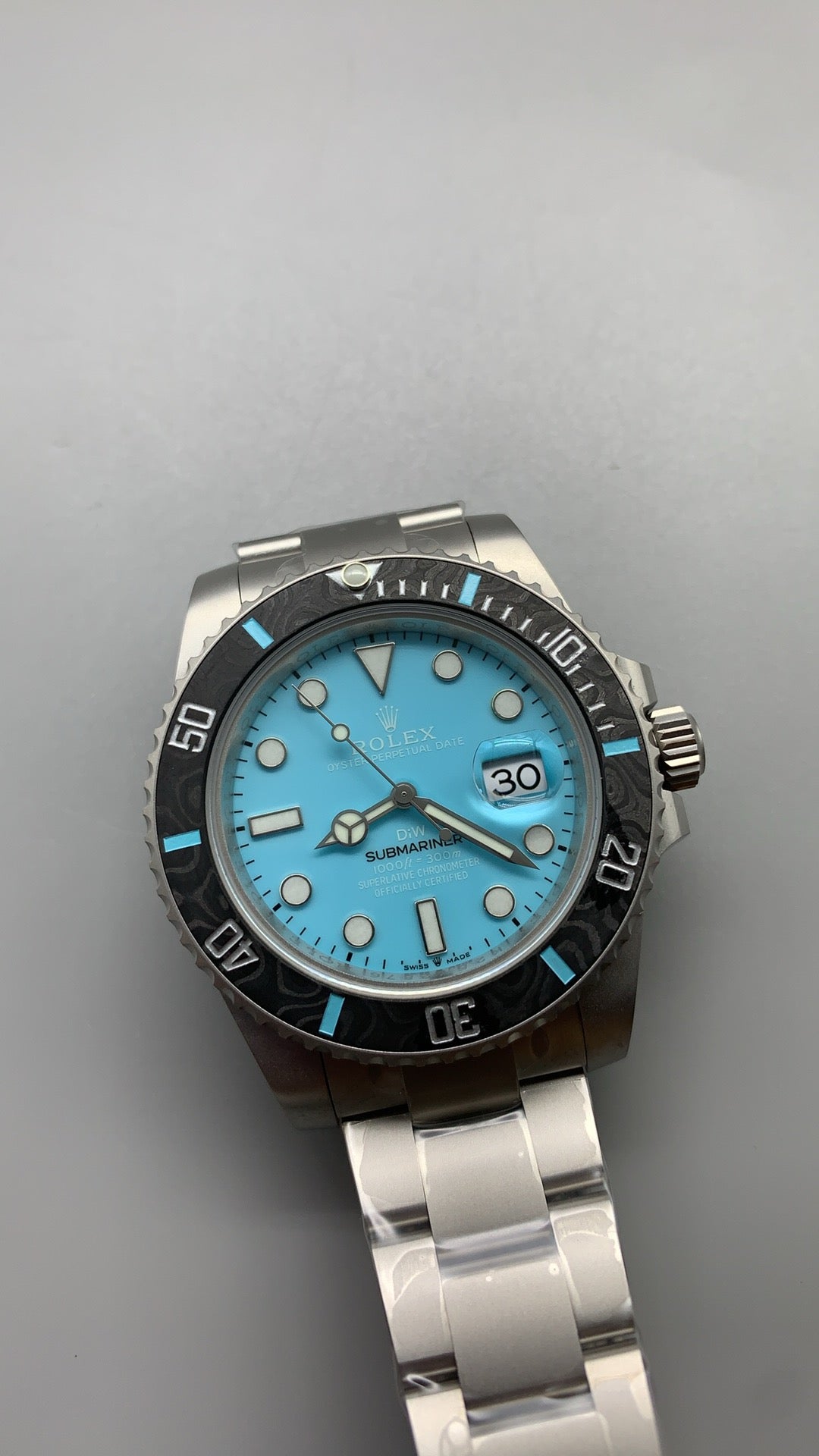 Rolex Submariner DIW 40MM | หน้าปัดสีฟ้า Tiffany | ตัวเรือนไทเทเนียม | กลไกอัตโนมัติ Cal.3135