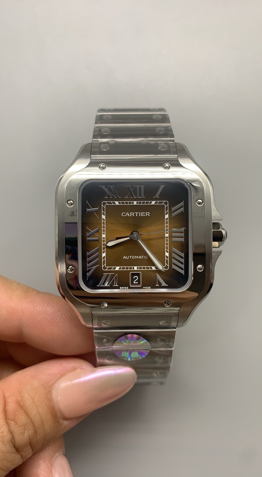 Cartier Santos de Cartier | ขนาด 40 มม. (Large) | หน้าปัดสีน้ำตาล | อัตโนมัติ