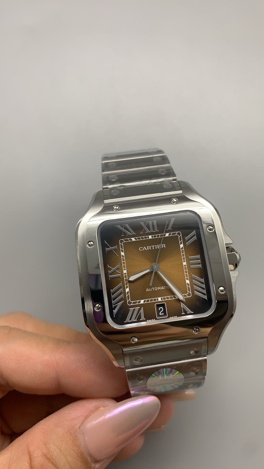 Cartier Santos de Cartier | ขนาด 40 มม. (Large) | หน้าปัดสีน้ำตาล | อัตโนมัติ