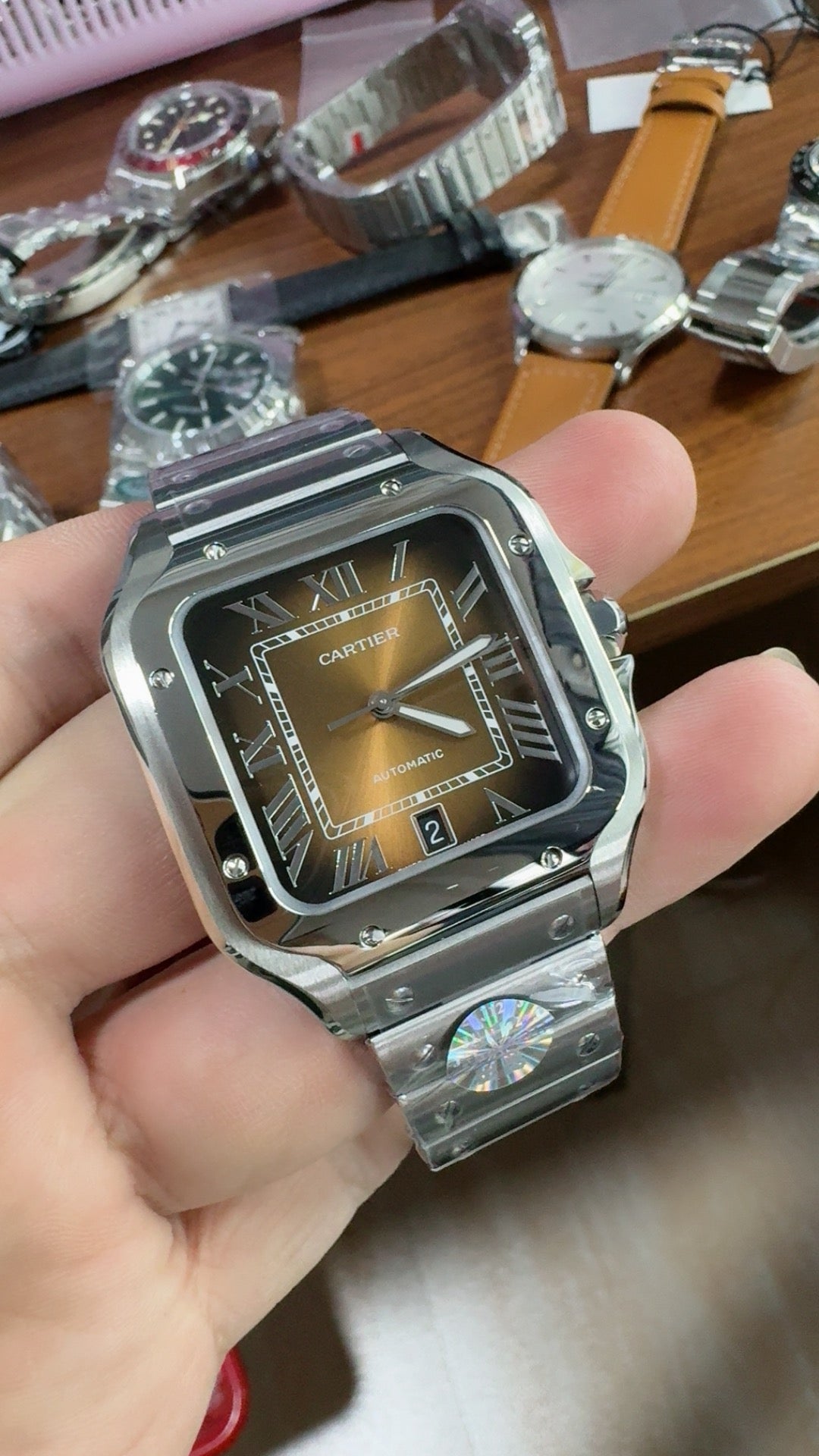 Cartier Santos de Cartier | ขนาด 40 มม. (Large) | หน้าปัดสีน้ำตาล | อัตโนมัติ