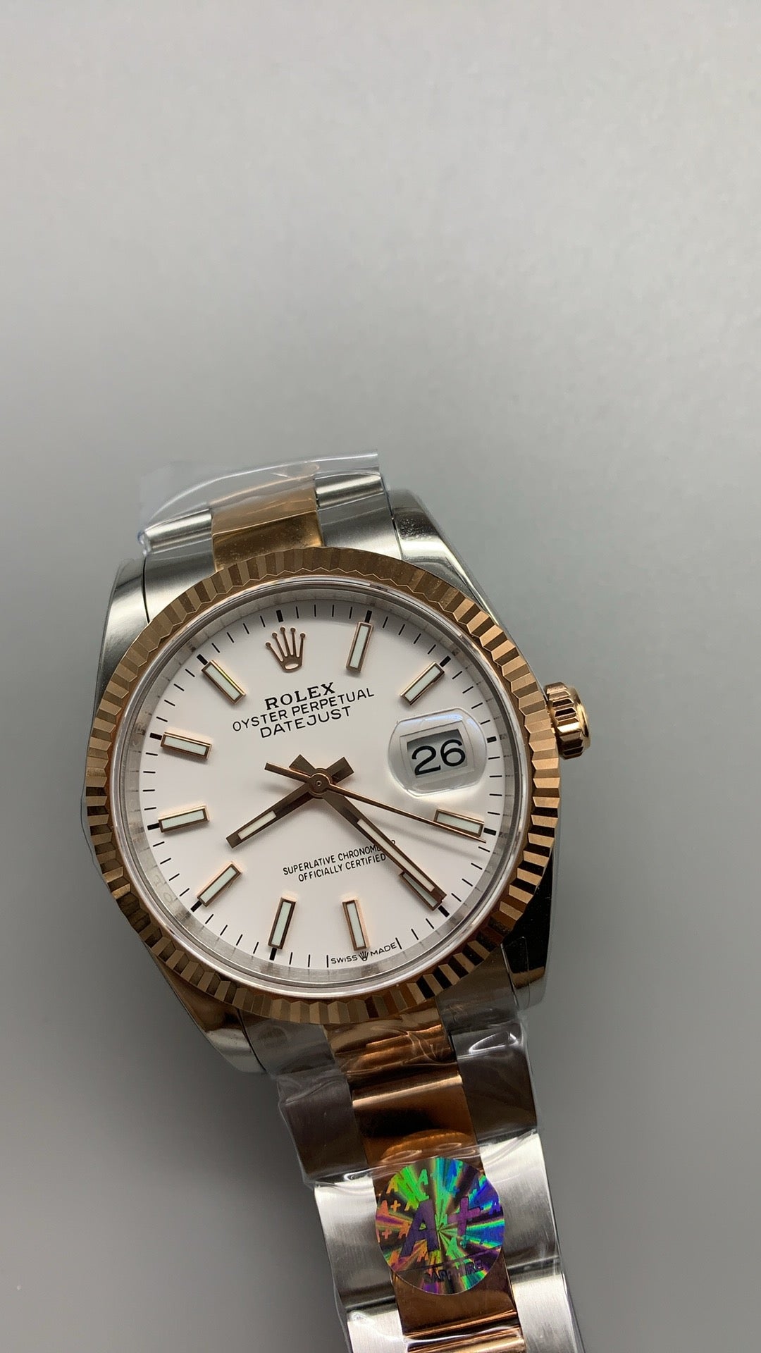 Rolex Datejust 36MM | ตัวเรือนสแตนเลสสลับเคลือบสีโรสโกลด์ PVD | กลไกอัตโนมัติ Cal.3235