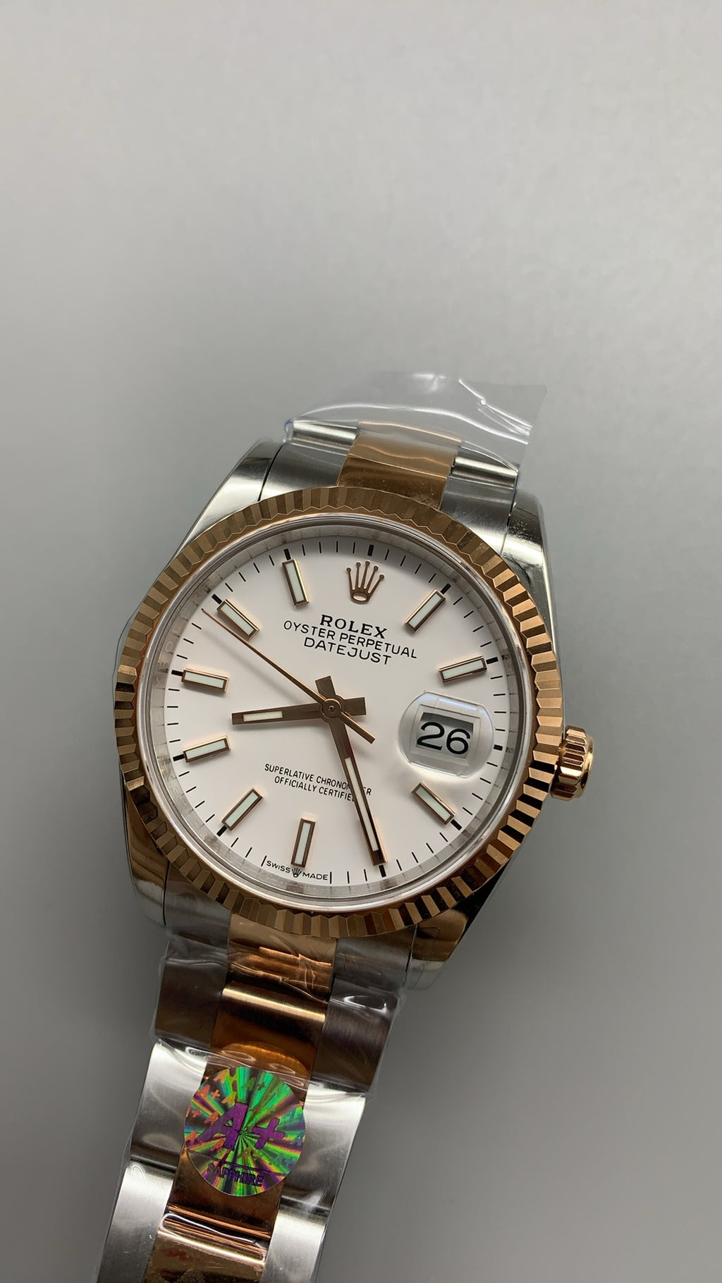 Rolex Datejust 36MM | ตัวเรือนสแตนเลสสลับเคลือบสีโรสโกลด์ PVD | กลไกอัตโนมัติ Cal.3235