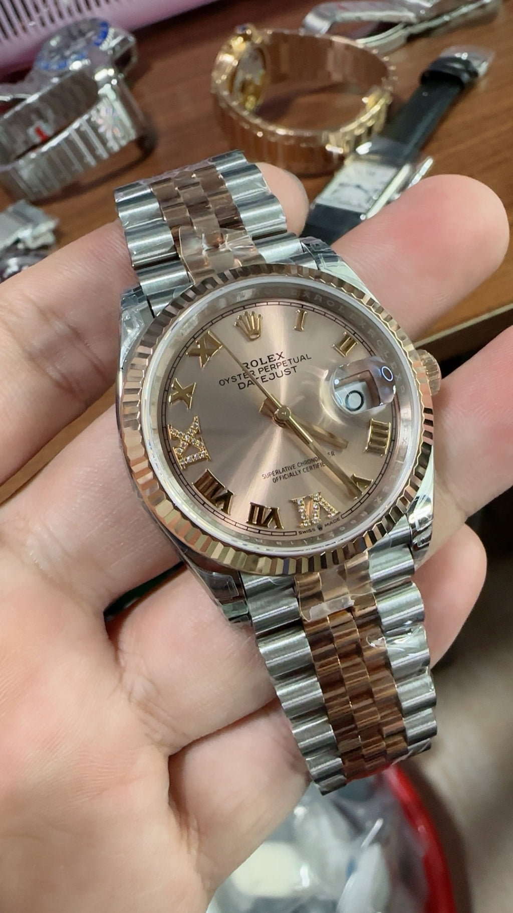 Rolex Datejust 36MM | หน้าปัดเลขโรมัน | ตัวเรือนสแตนเลสสลับเคลือบสีโรสโกลด์ PVD