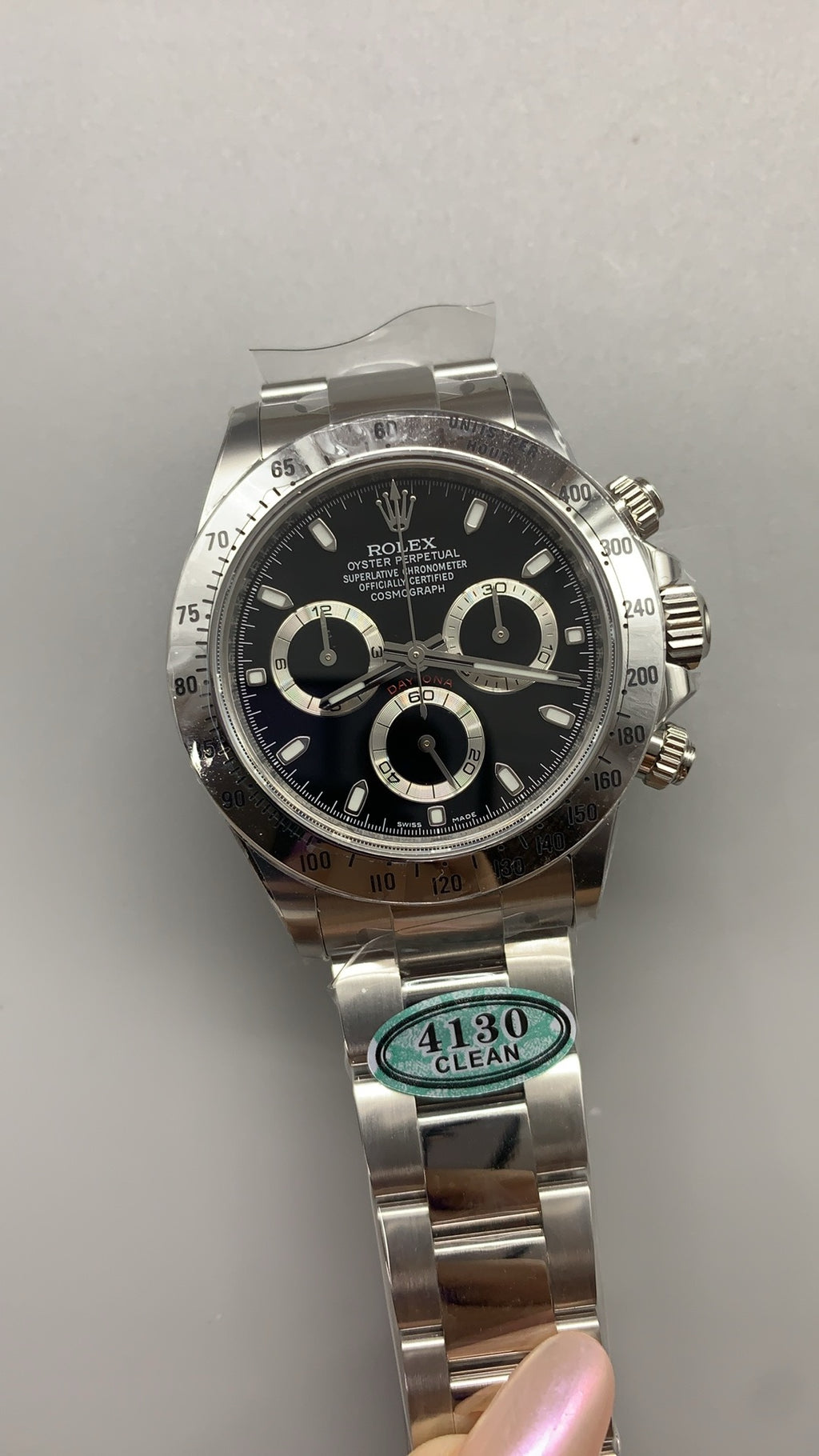 Rolex Daytona 40MM | หน้าปัดสีดำ | ตัวเรือนสแตนเลสสตีล | กลไกอัตโนมัติ Cal.4130