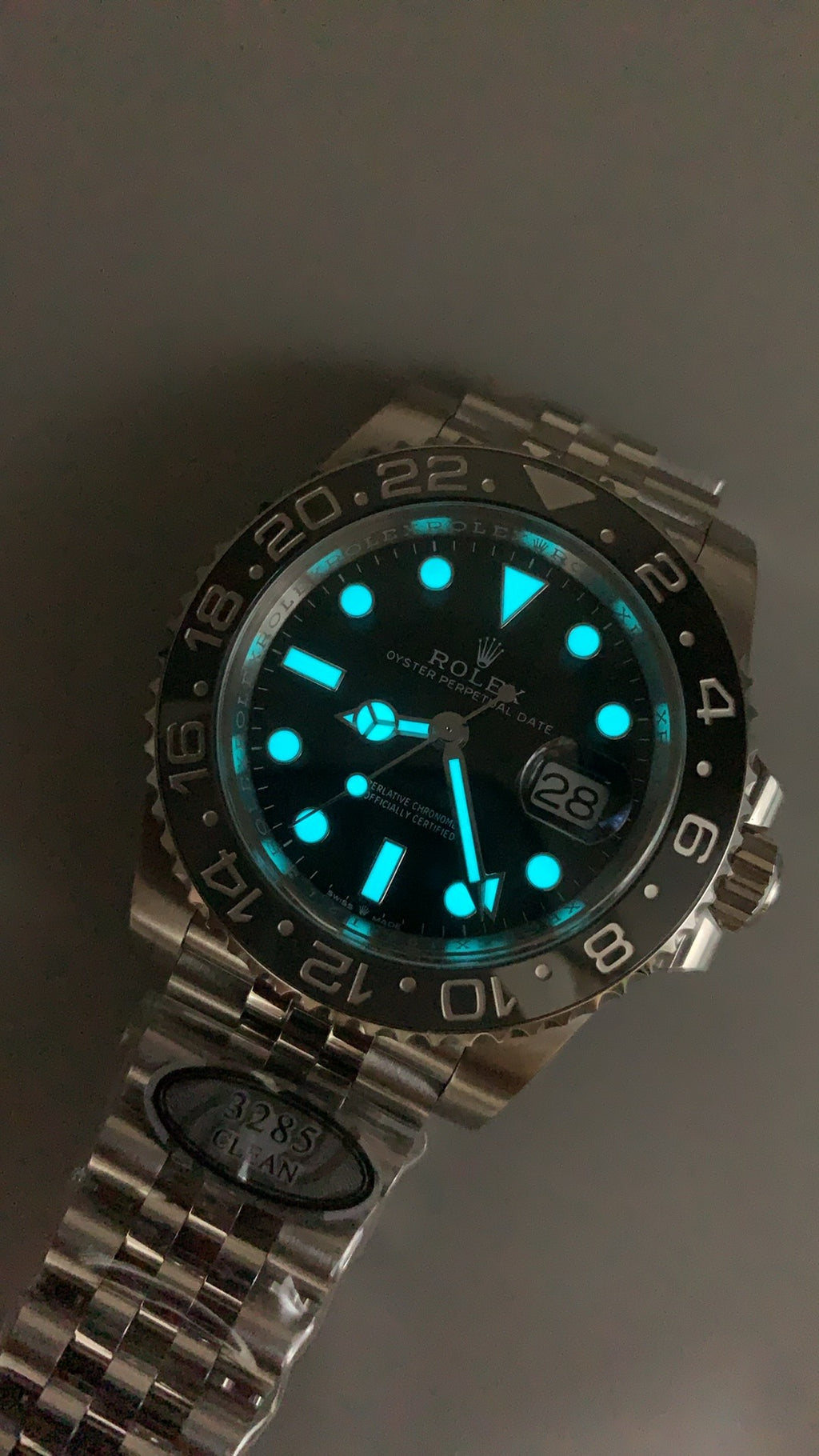 Rolex GMT-Master II 40MM | ขอบเซรามิกสีดำ-เทา (ขอบใหม่ล่าสุด) | กลไกอัตโนมัติ Cal.3285