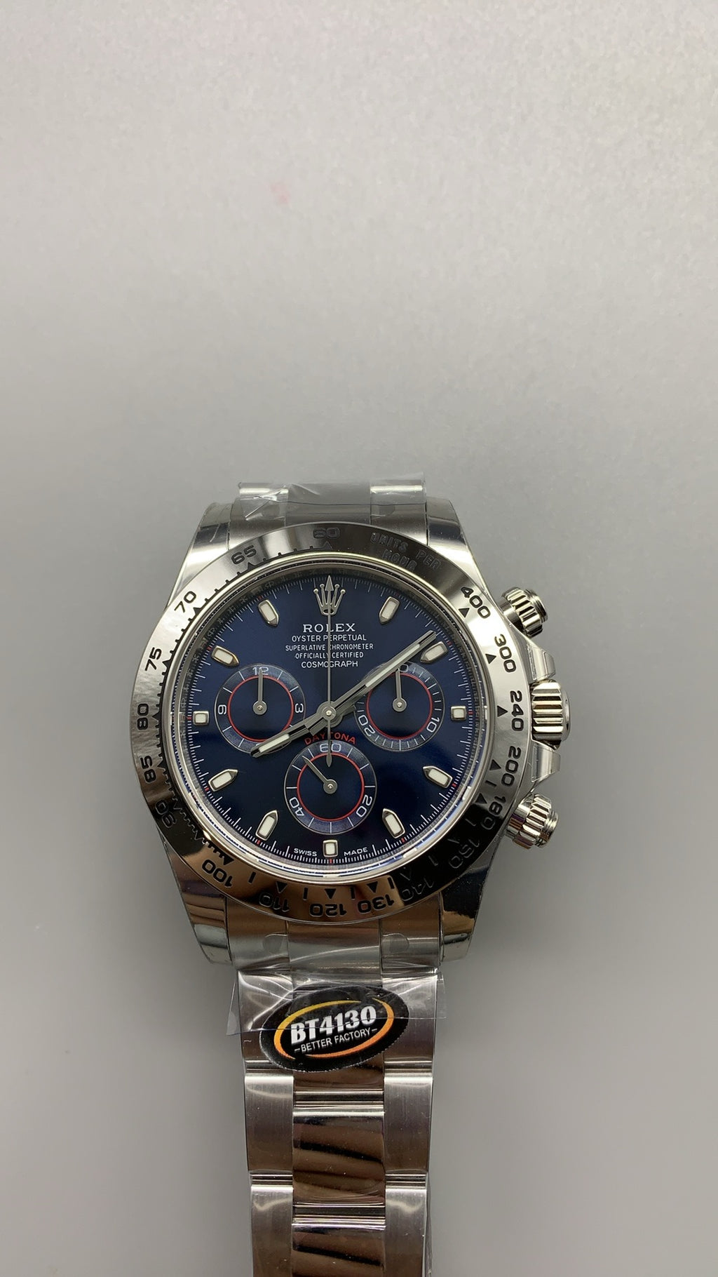 Rolex Daytona 40MM | หน้าปัดสีฟ้า (Ice Blue) | ตัวเรือนสแตนเลสเคลือบสีไวท์โกลด์ PVD