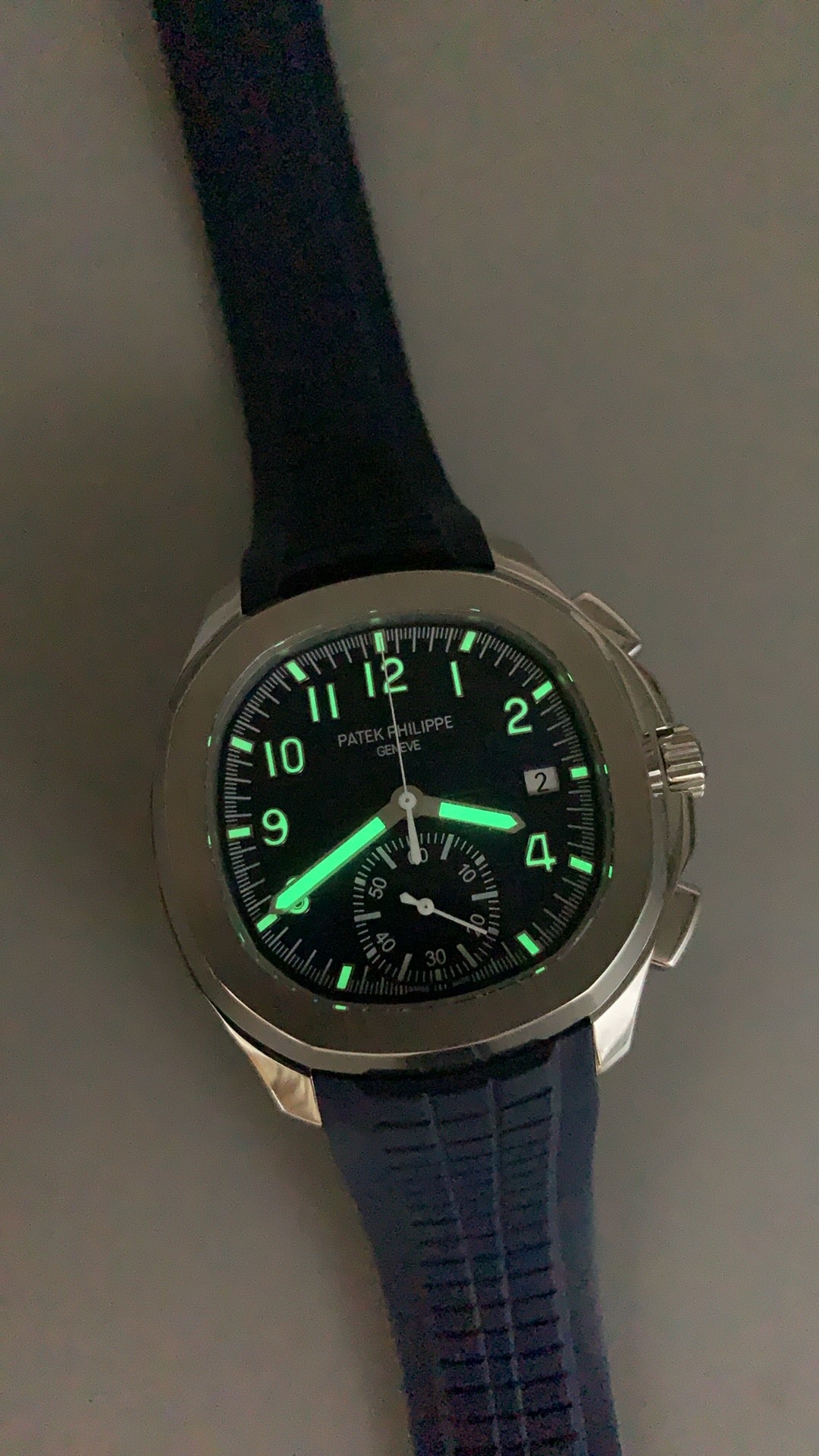 Patek Philippe Aquanaut 5968A | 42.2MM | หน้าปัดสีน้ำเงิน | โครโนกราฟจับเวลา | กลไกอัตโนมัติ Cal.CH 28-520 C