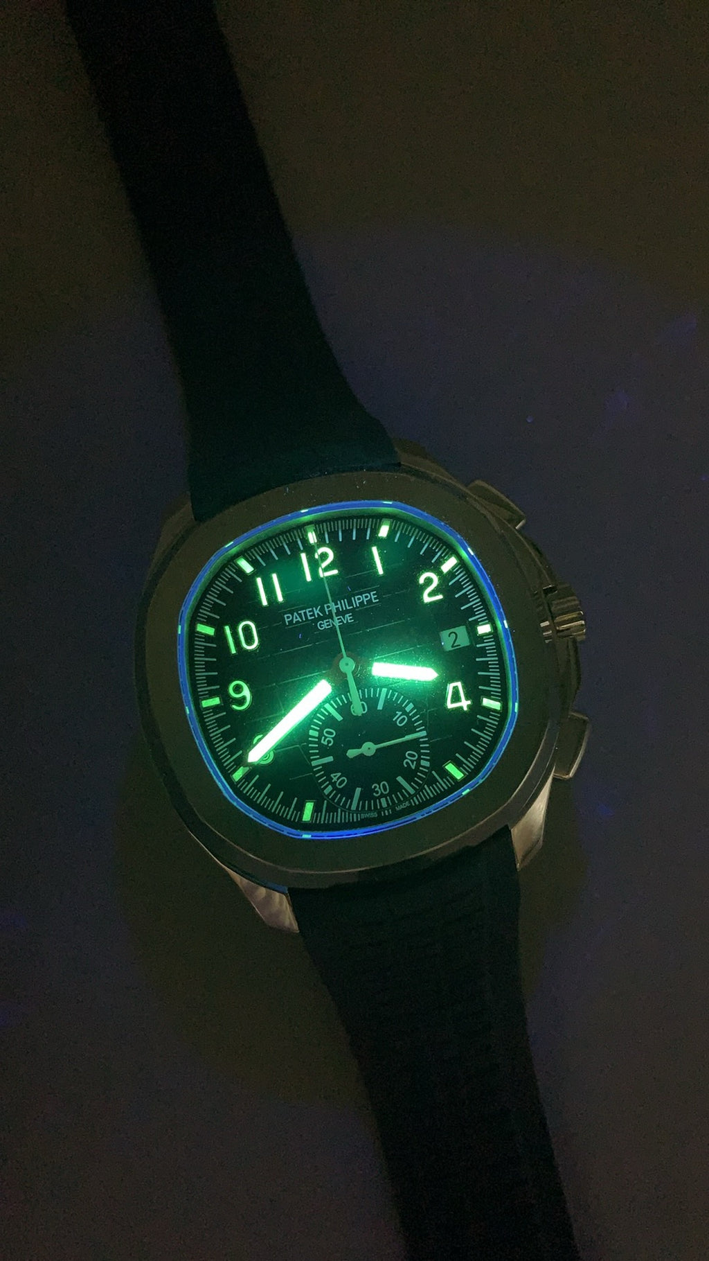 Patek Philippe Aquanaut 5968A | 42.2MM | หน้าปัดสีน้ำเงิน | โครโนกราฟจับเวลา | กลไกอัตโนมัติ Cal.CH 28-520 C