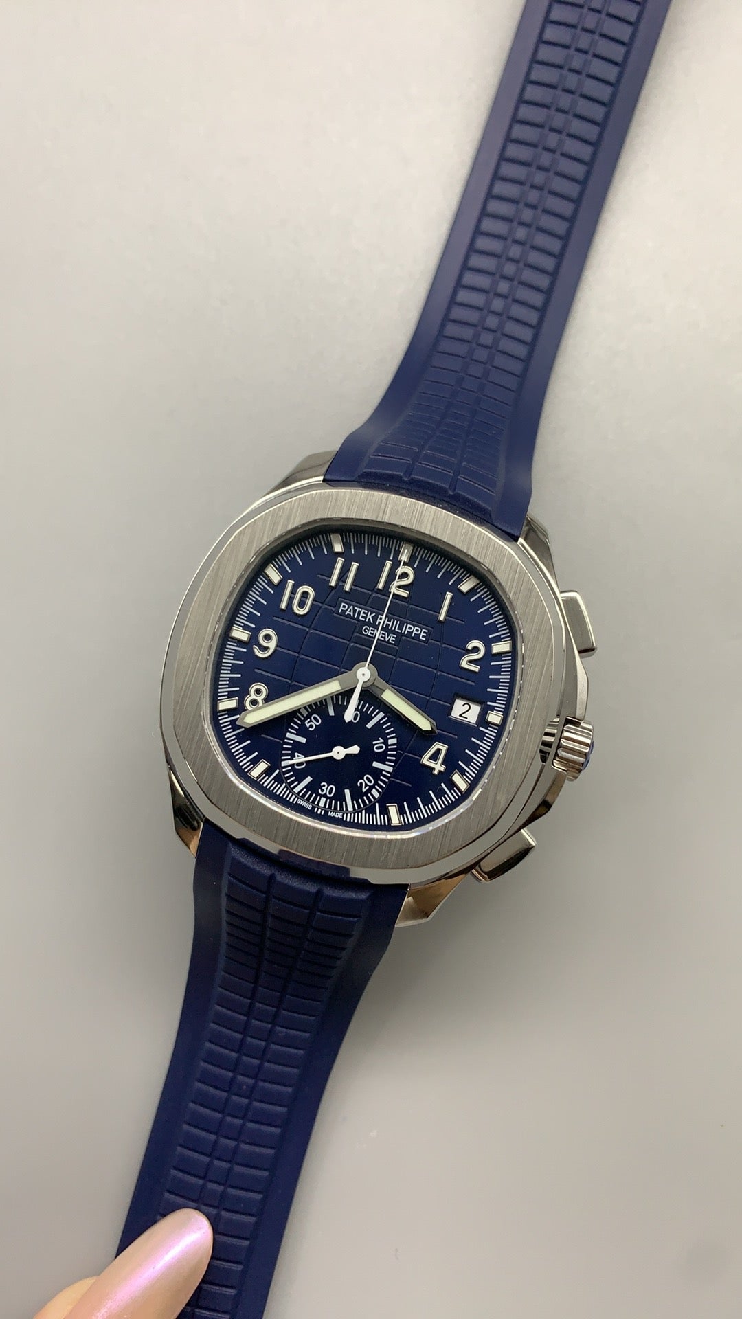 Patek Philippe Aquanaut 5968A | 42.2MM | หน้าปัดสีน้ำเงิน | โครโนกราฟจับเวลา | กลไกอัตโนมัติ Cal.CH 28-520 C