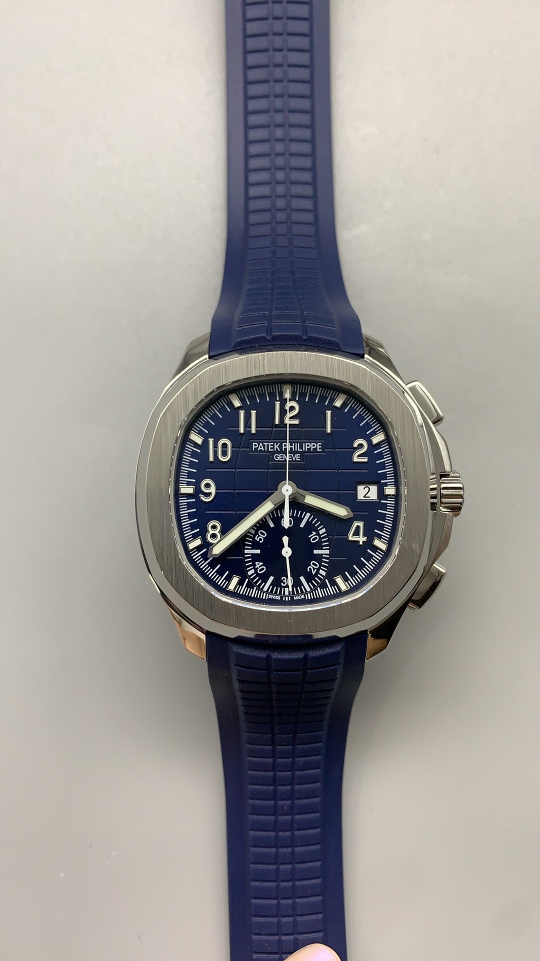 Patek Philippe Aquanaut 5968A | 42.2MM | หน้าปัดสีน้ำเงิน | โครโนกราฟจับเวลา | กลไกอัตโนมัติ Cal.CH 28-520 C