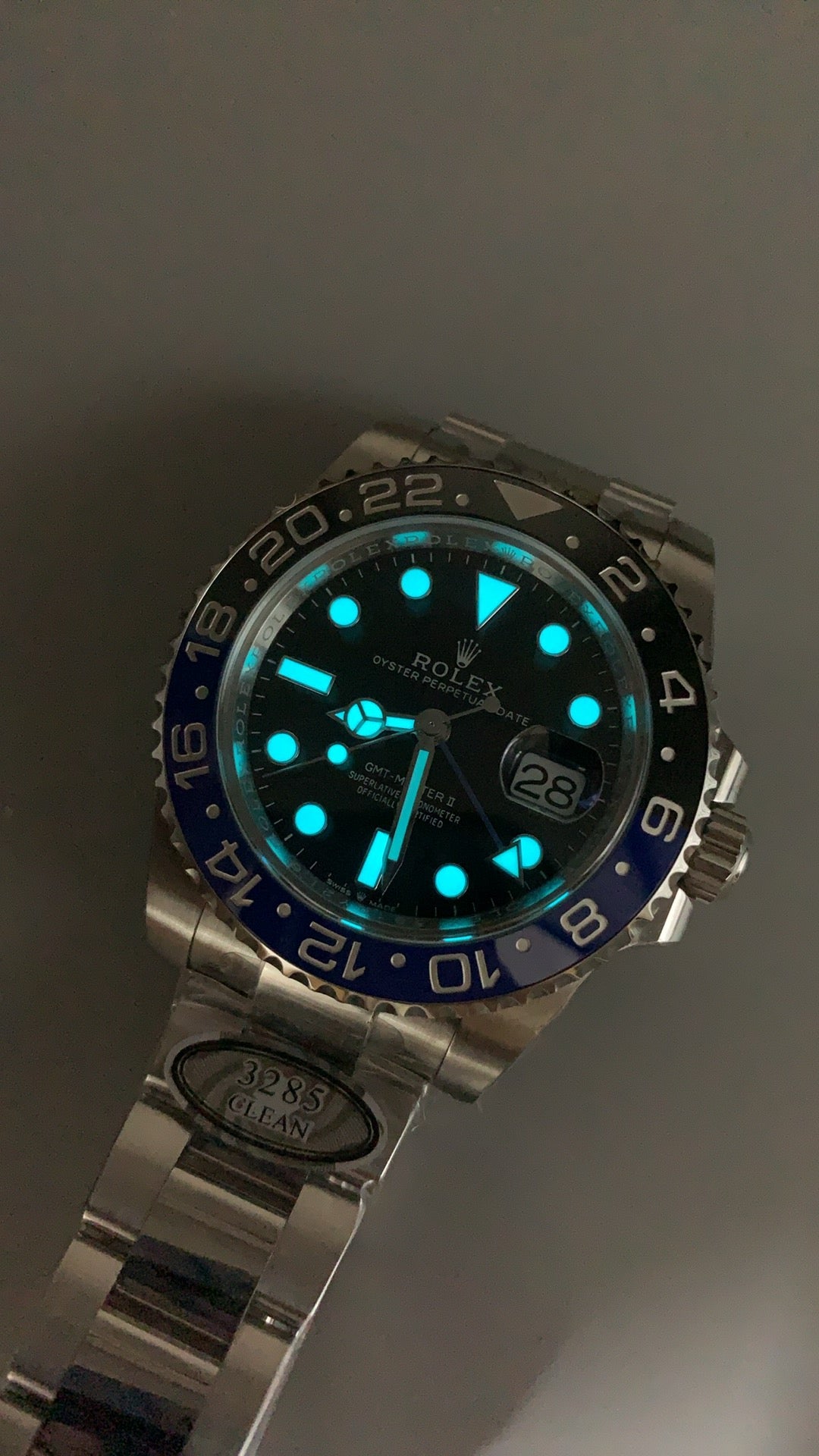Rolex GMT-Master II 40MM | รุ่นคลาสสิก ขอบเซรามิกสีดำ | กลไกอัตโนมัติ Cal.3285