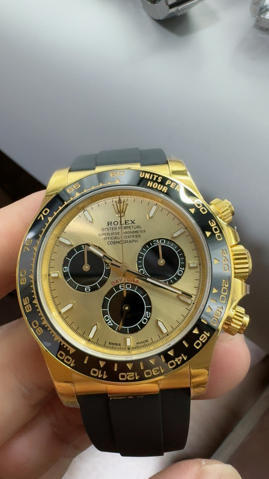 Rolex Daytona 40MM | หน้าปัดสีทอง | ตัวเรือนสแตนเลสเคลือบสีทอง PVD