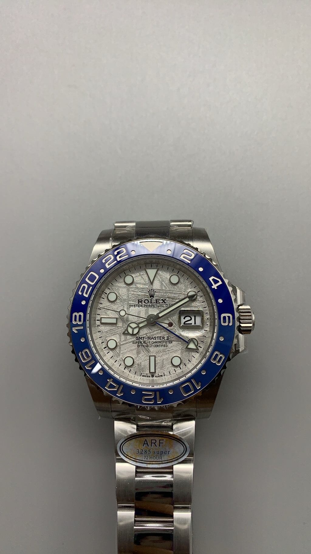 Rolex GMT-Master II 40MM | หน้าปัดอุกกาบาต ขอบสีน้ำเงิน-แดง (บลูเบอร์รี่) | กลไกอัตโนมัติ Cal.3285