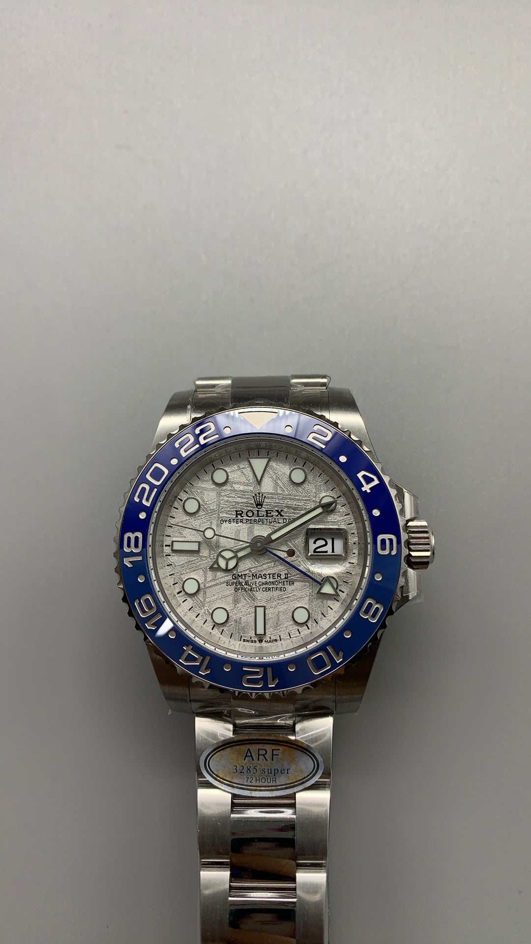 Rolex GMT-Master II 40MM | หน้าปัดอุกกาบาต ขอบสีน้ำเงิน-แดง (บลูเบอร์รี่) | กลไกอัตโนมัติ Cal.3285