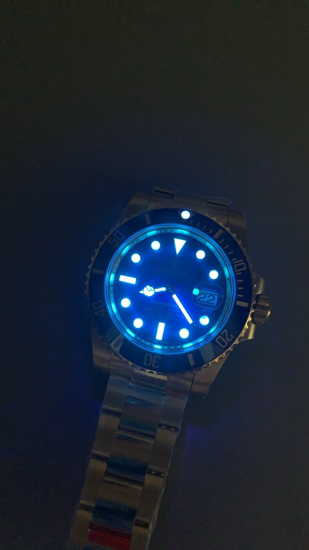 Rolex Submariner 40MM | หน้าปัดสีน้ำเงิน ขอบสีน้ำเงิน | ตัวเรือนสแตนเลสเคลือบสีทอง PVD