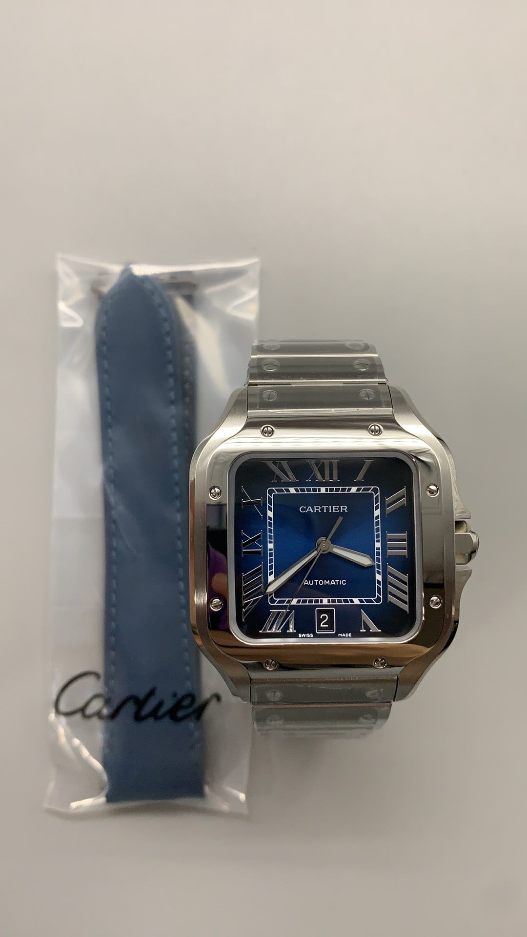 Cartier Santos de Cartier | ขนาด 40 มม. (Large) | หน้าปัดสีน้ำเงิน | อัตโนมัติ