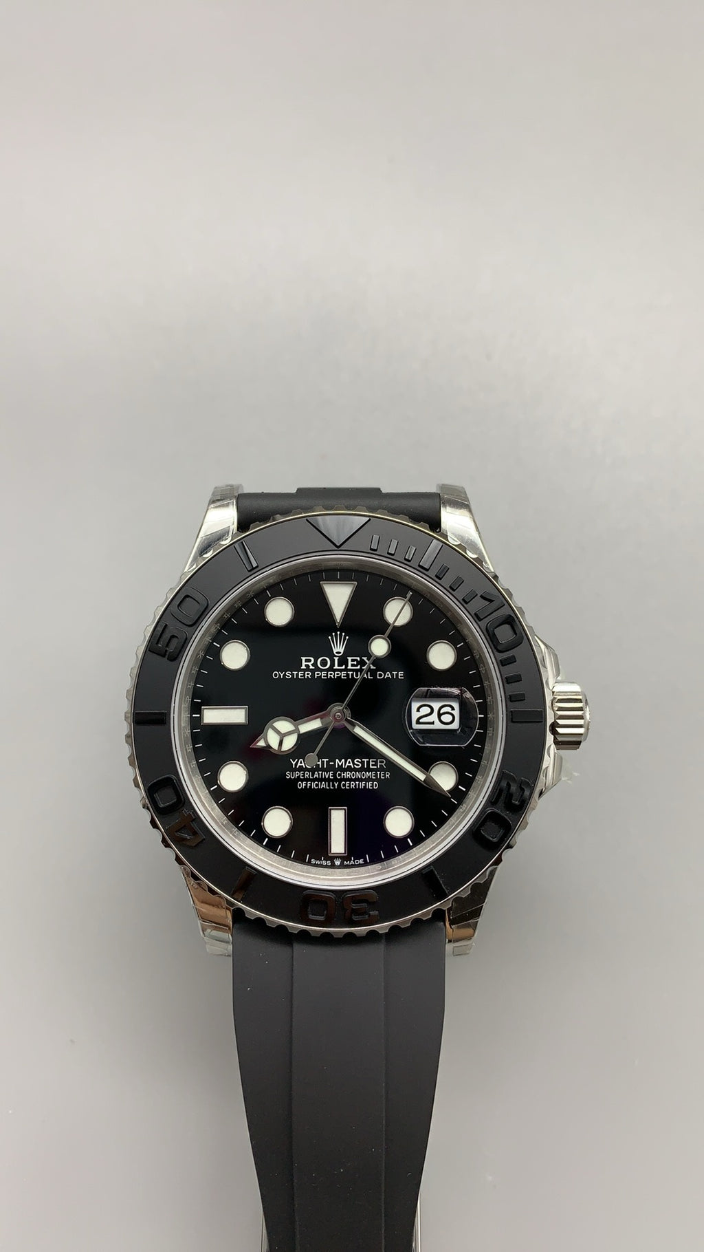 Rolex Yacht-Master 42MM | หน้าปัดสีเทา | ตัวเรือนสแตนเลสเคลือบสีไวท์โกลด์ PVD