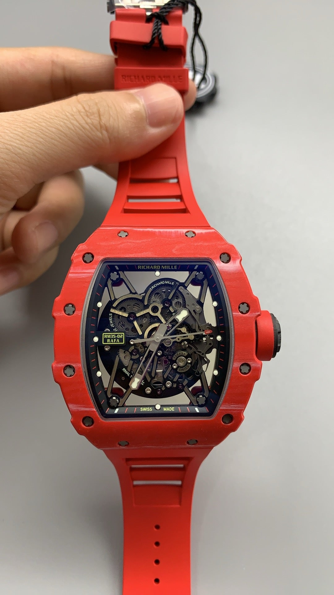 Richard Mille RM35-02 | 42MM | ตัวเรือนคาร์บอนไฟเบอร์ NTPT + ขอบไทเทเนียม | หน้าปัดสเกเลตัน | กลไกอัตโนมัติ RMAL1