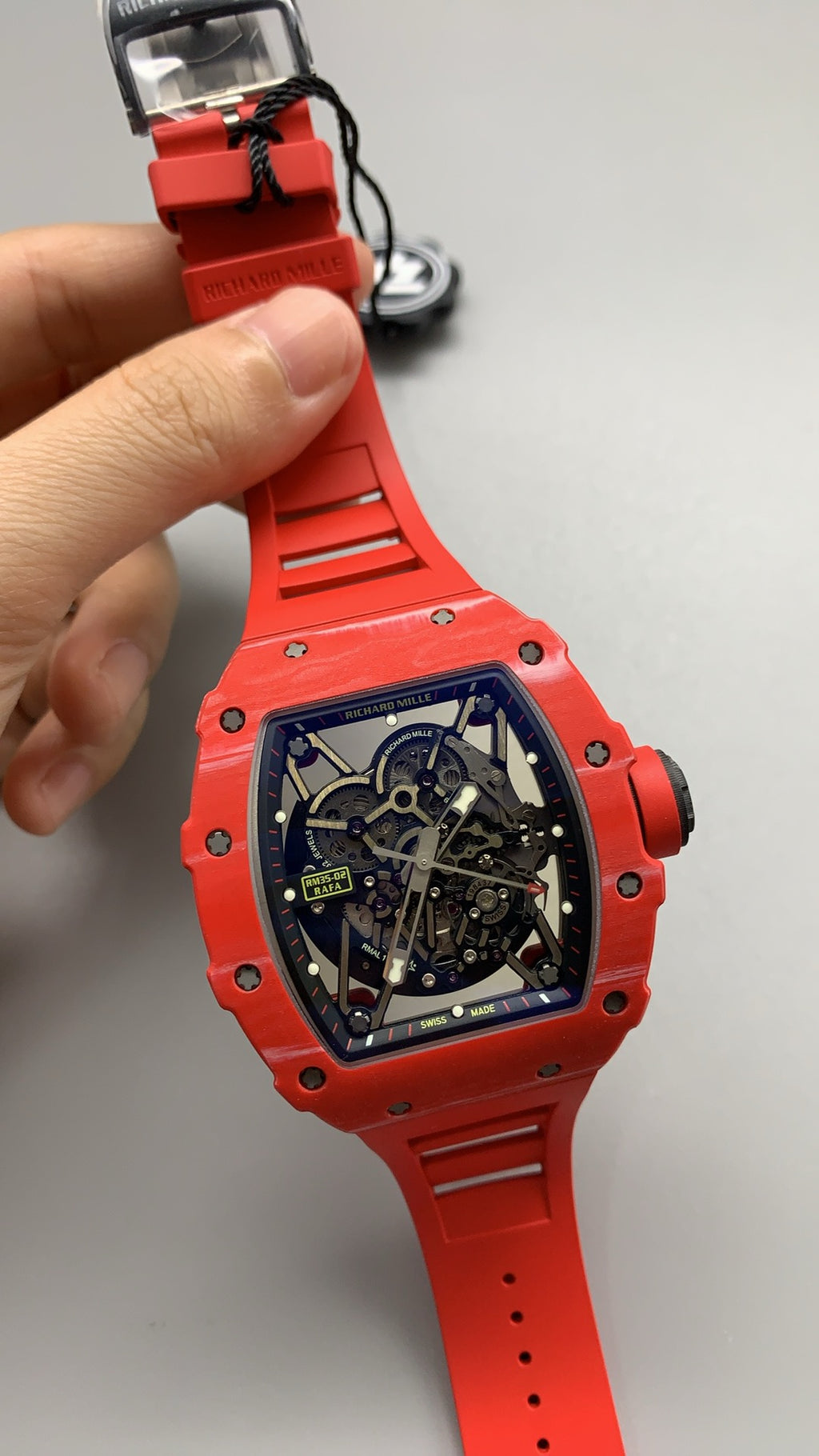 Richard Mille RM35-02 | 42MM | ตัวเรือนคาร์บอนไฟเบอร์ NTPT + ขอบไทเทเนียม | หน้าปัดสเกเลตัน | กลไกอัตโนมัติ RMAL1